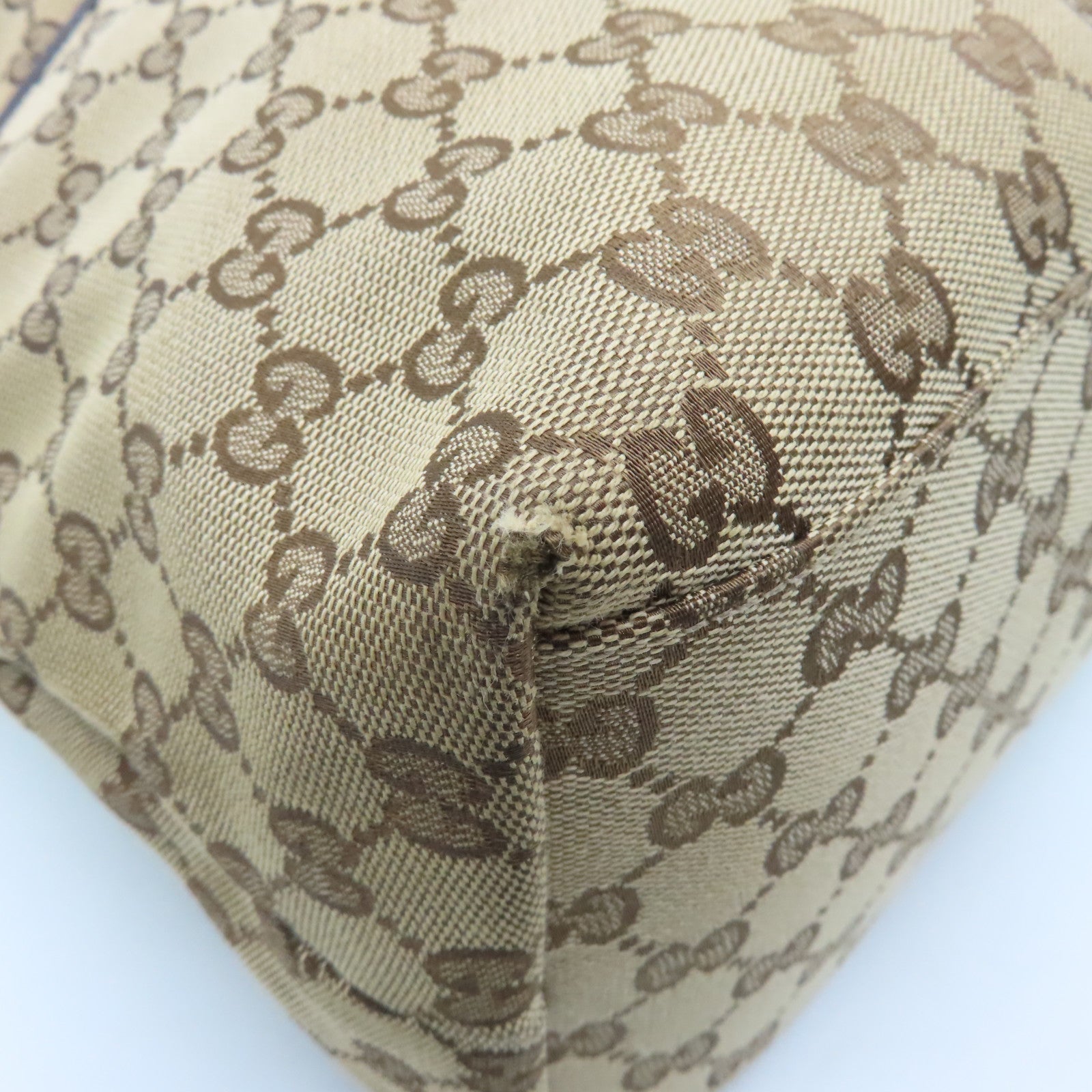 GUCCI 帆布Tote Bag银扣手挽肩背两用袋啡色