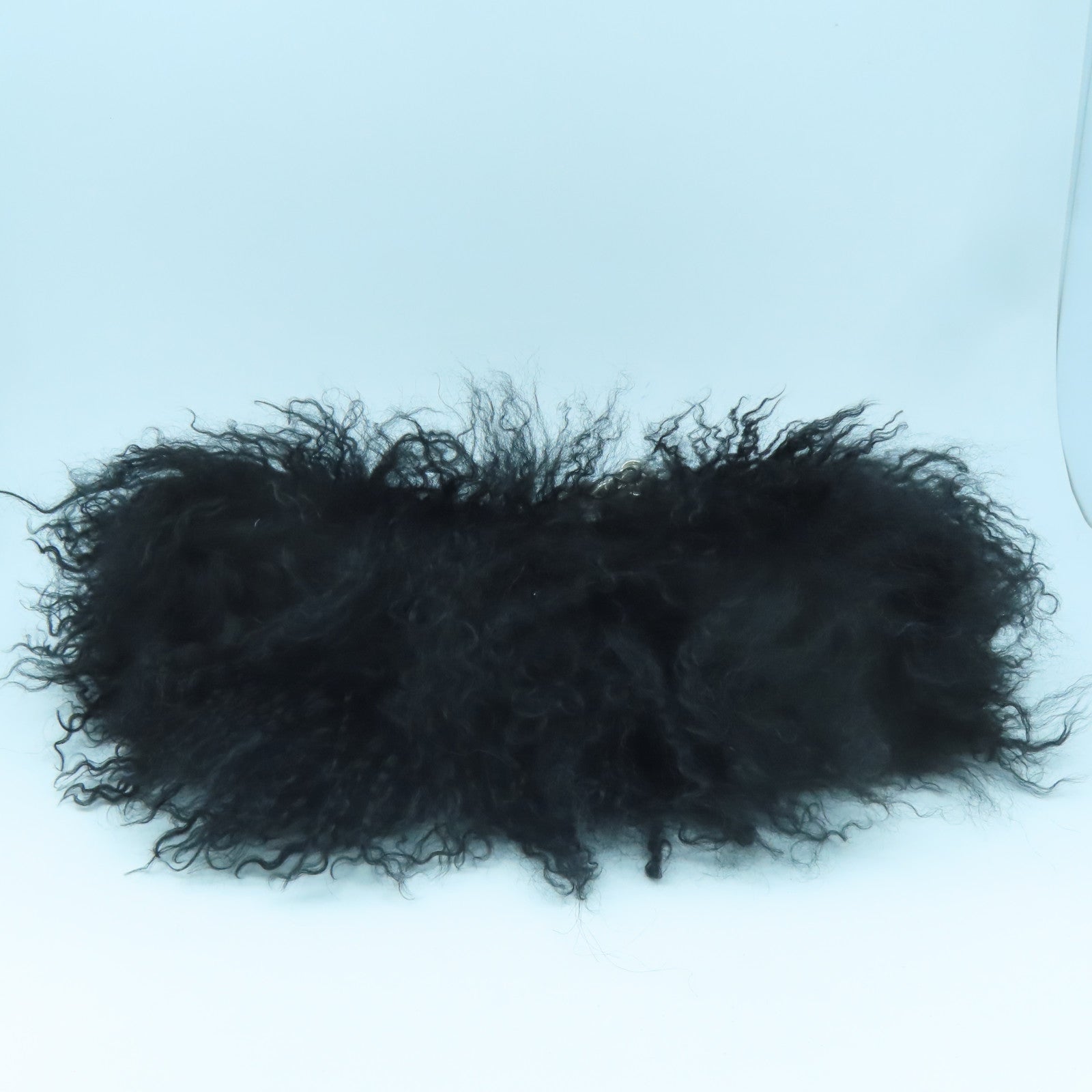 CHANEL rhombic cowhide leather / furry Chain Shoulder Bag silver buckle chain shoulder bag black