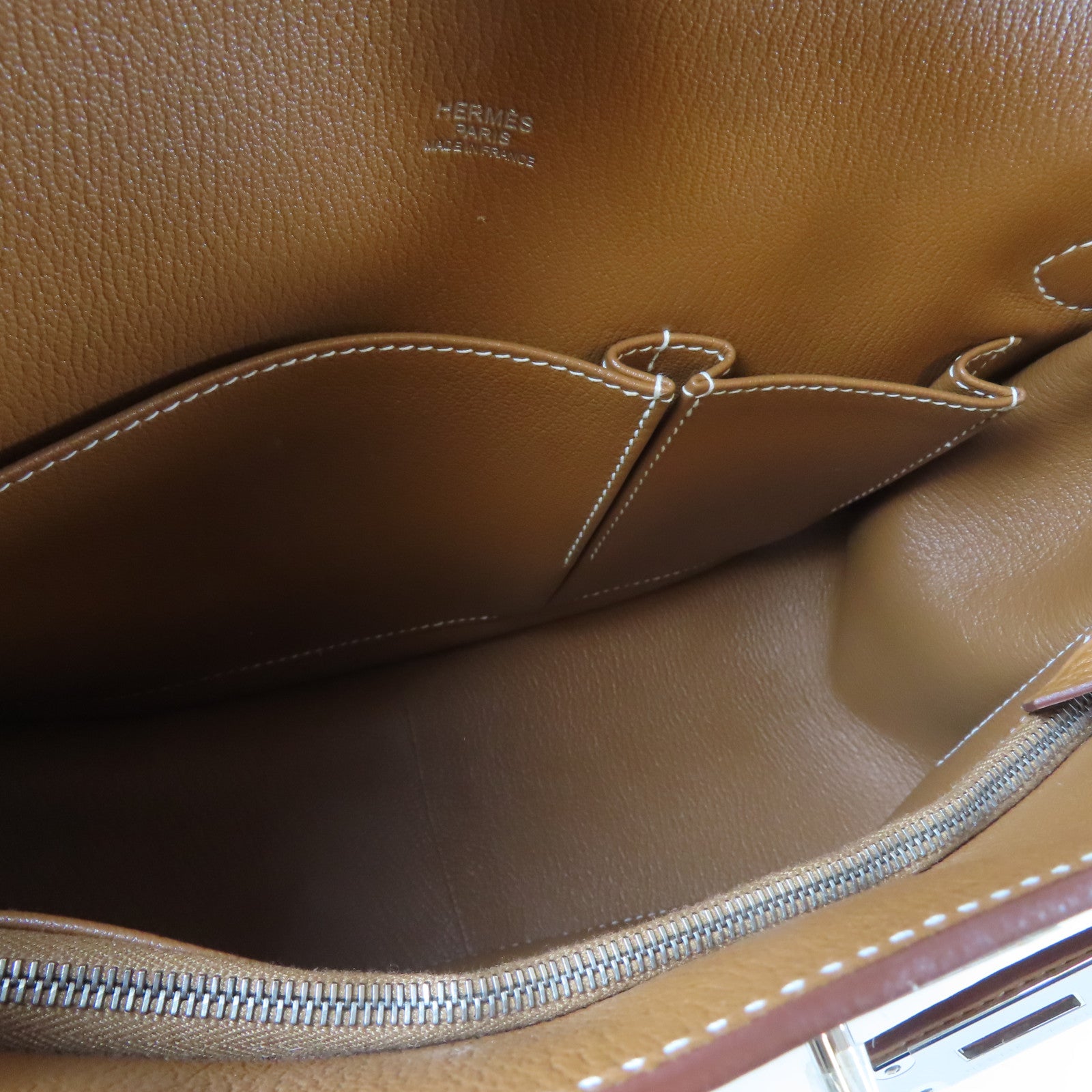 HERMES Clemence皮革Jypsiere 31銀扣肩背袋啡色