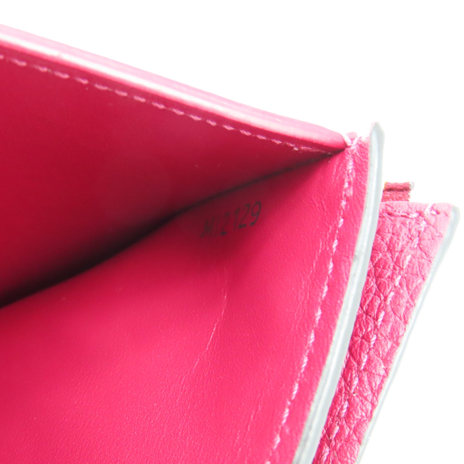 LOUIS VUITTON Damier Portefeuille Croisette Compact Tri-Fold金扣錢包啡色/紅色