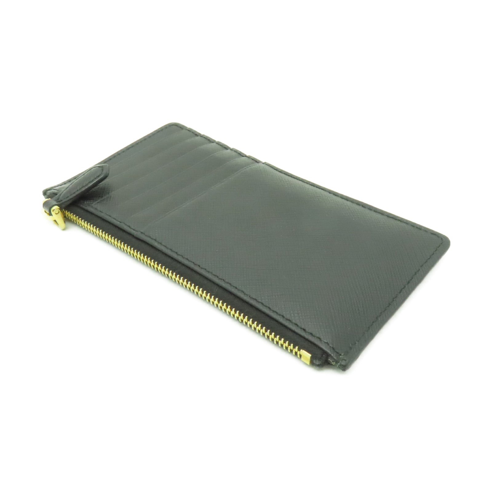 PRADA 牛皮皮革Card Case金扣卡片套黒色
