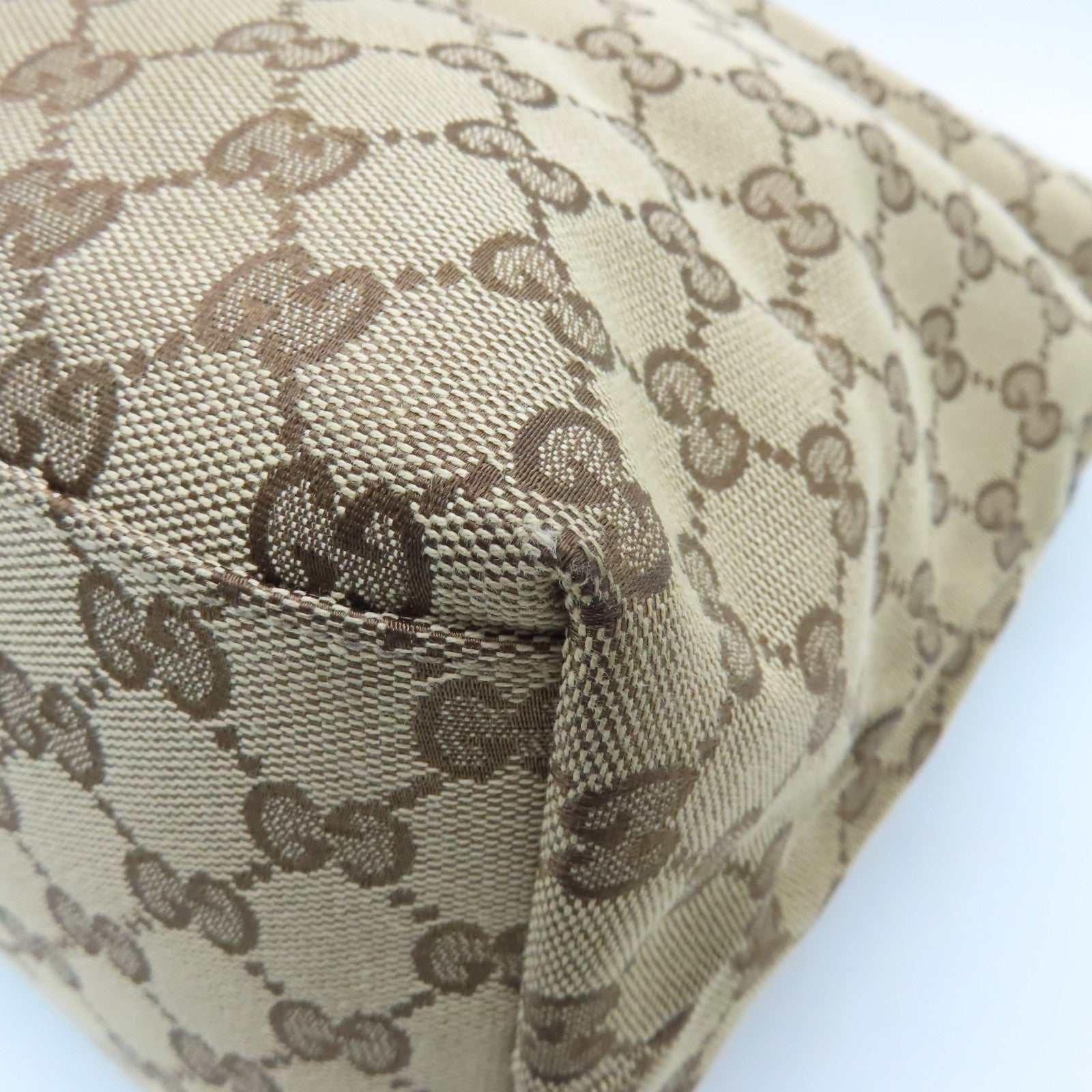 GUCCI 帆布Tote Bag银扣手挽肩背两用袋啡色