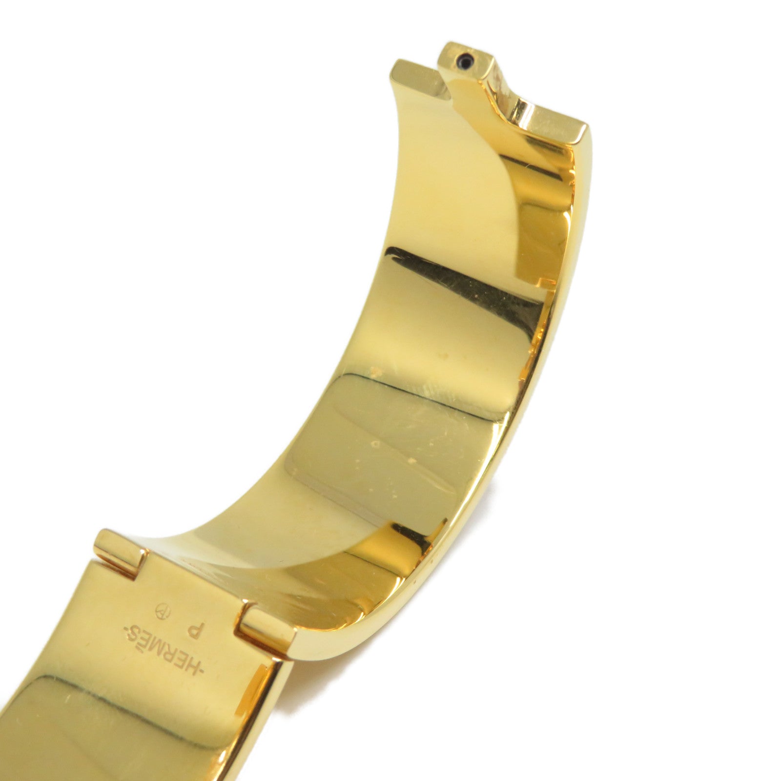 HERMES 琺瑯/金屬Ciic-Ciac Bangle金扣橙色