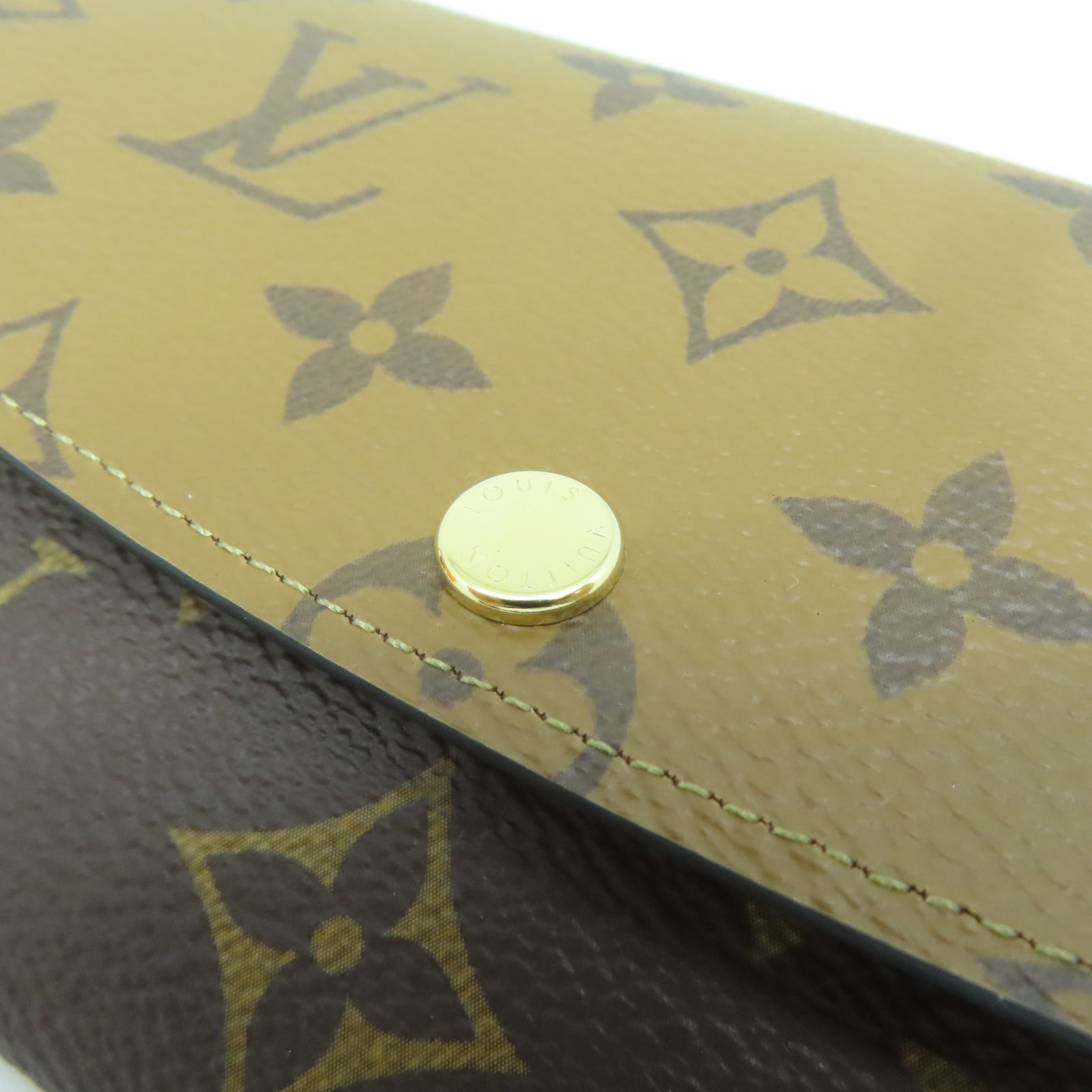LOUIS VUITTON Monogram Emilie金扣長錢包啡色