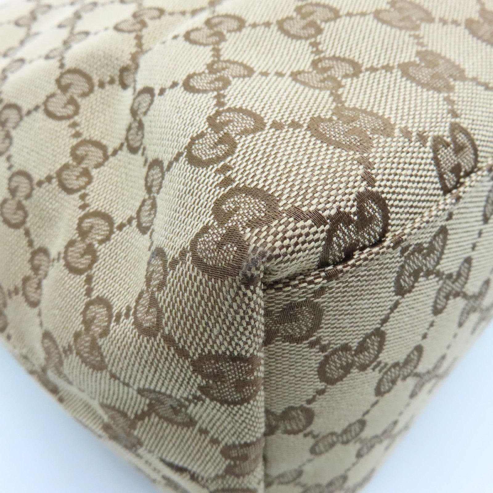 GUCCI 帆布Tote Bag银扣手挽肩背两用袋啡色