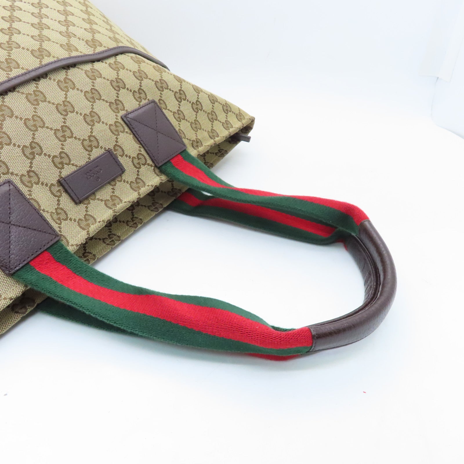 GUCCI 帆布Tote Bag银扣手挽肩背两用袋啡色