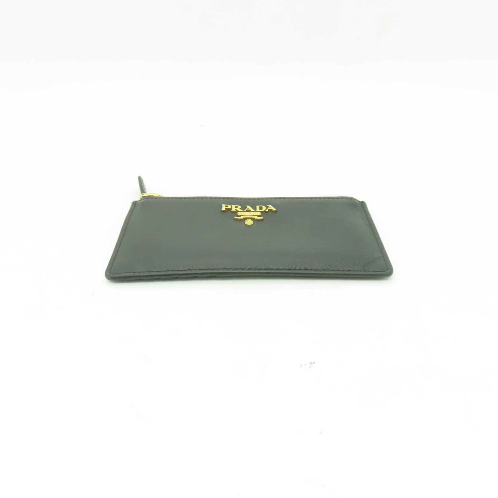 PRADA 牛皮皮革Card Case金扣卡片套黒色