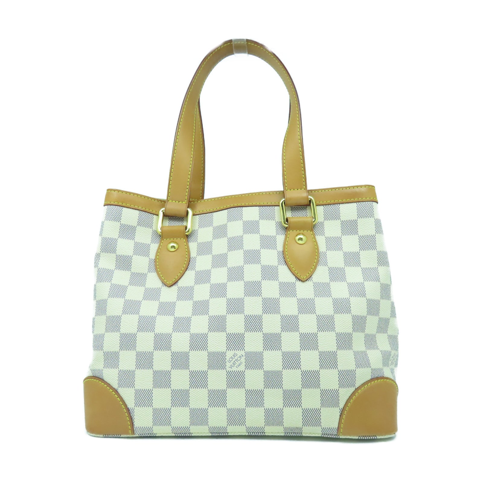 LOUIS VUITTON Damier Azur Hampstead PM金扣肩背袋白色/啡色