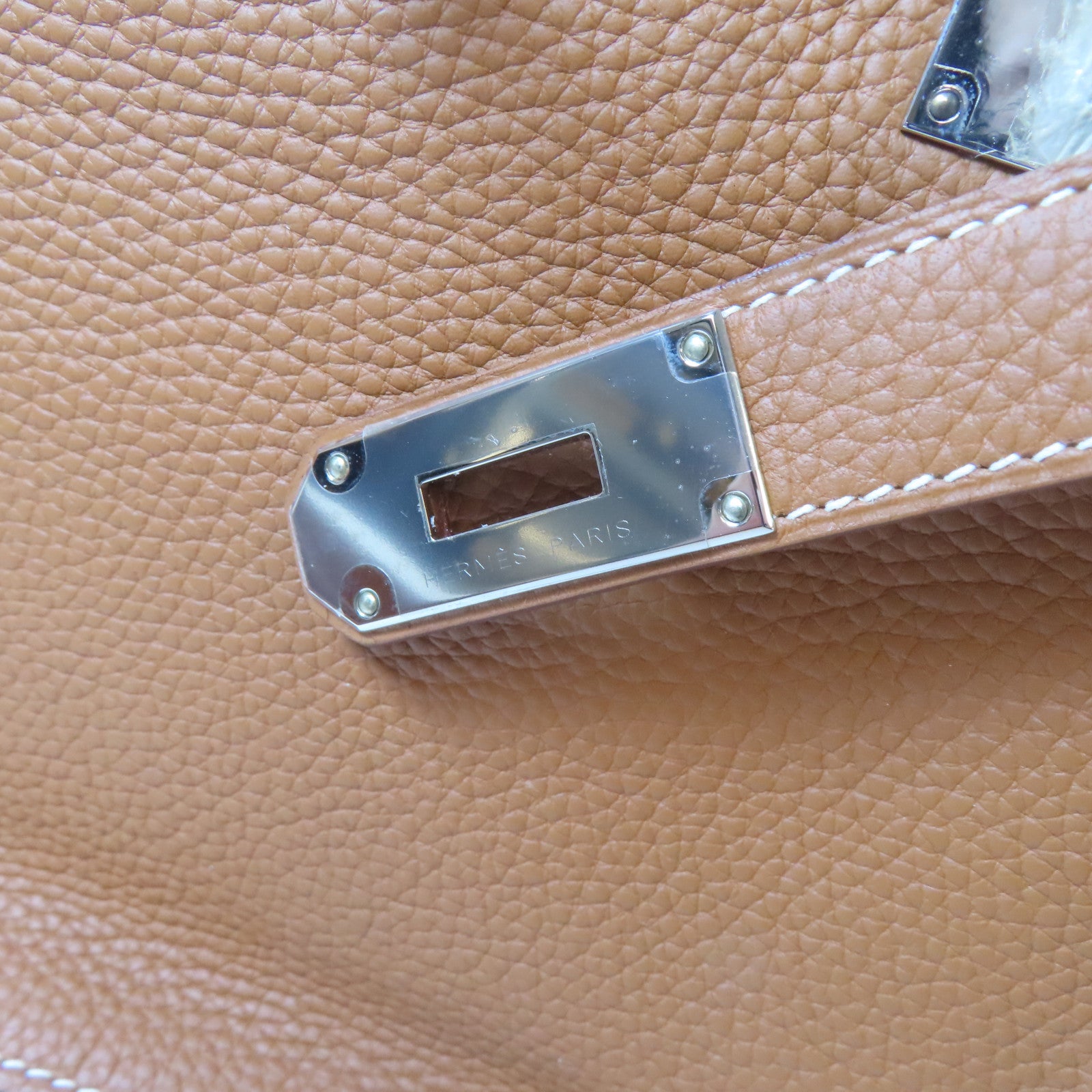 HERMES Clemence皮革Jypsiere 31銀扣肩背袋啡色