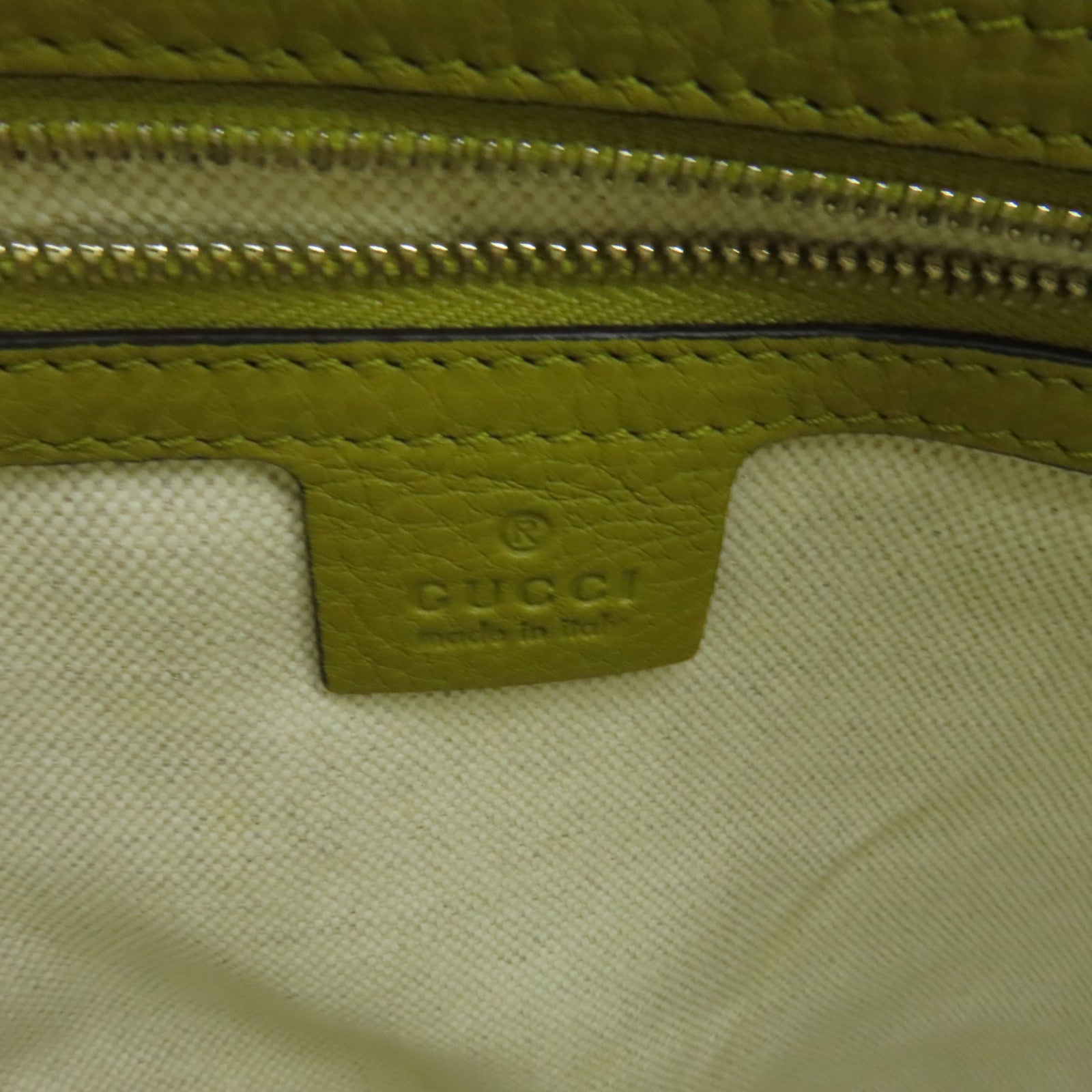 GUCCI 牛皮皮革Bamboo Shopper 2Way Shoulder Bag手挽肩背两用袋芥末色