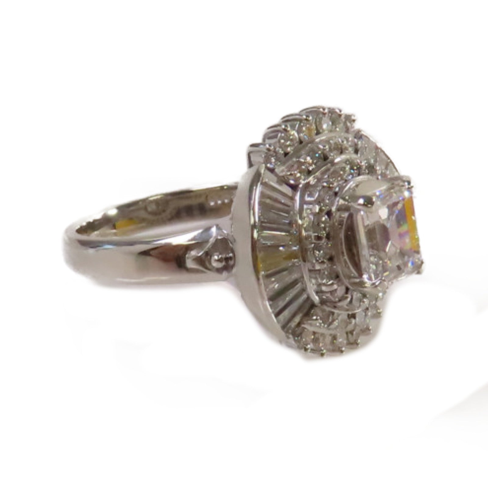 JEWELRY PT900鉑金/1.50ct/0.92ct鑽石Diamond Ring戒指US#5.5