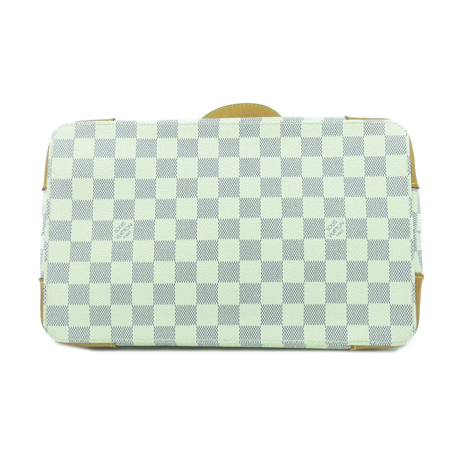 LOUIS VUITTON Damier Azur Hampstead PM金扣肩背袋白色/啡色