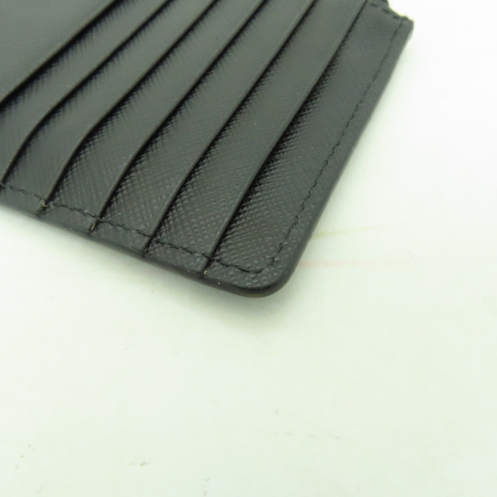 PRADA 牛皮皮革Card Case金扣卡片套黒色