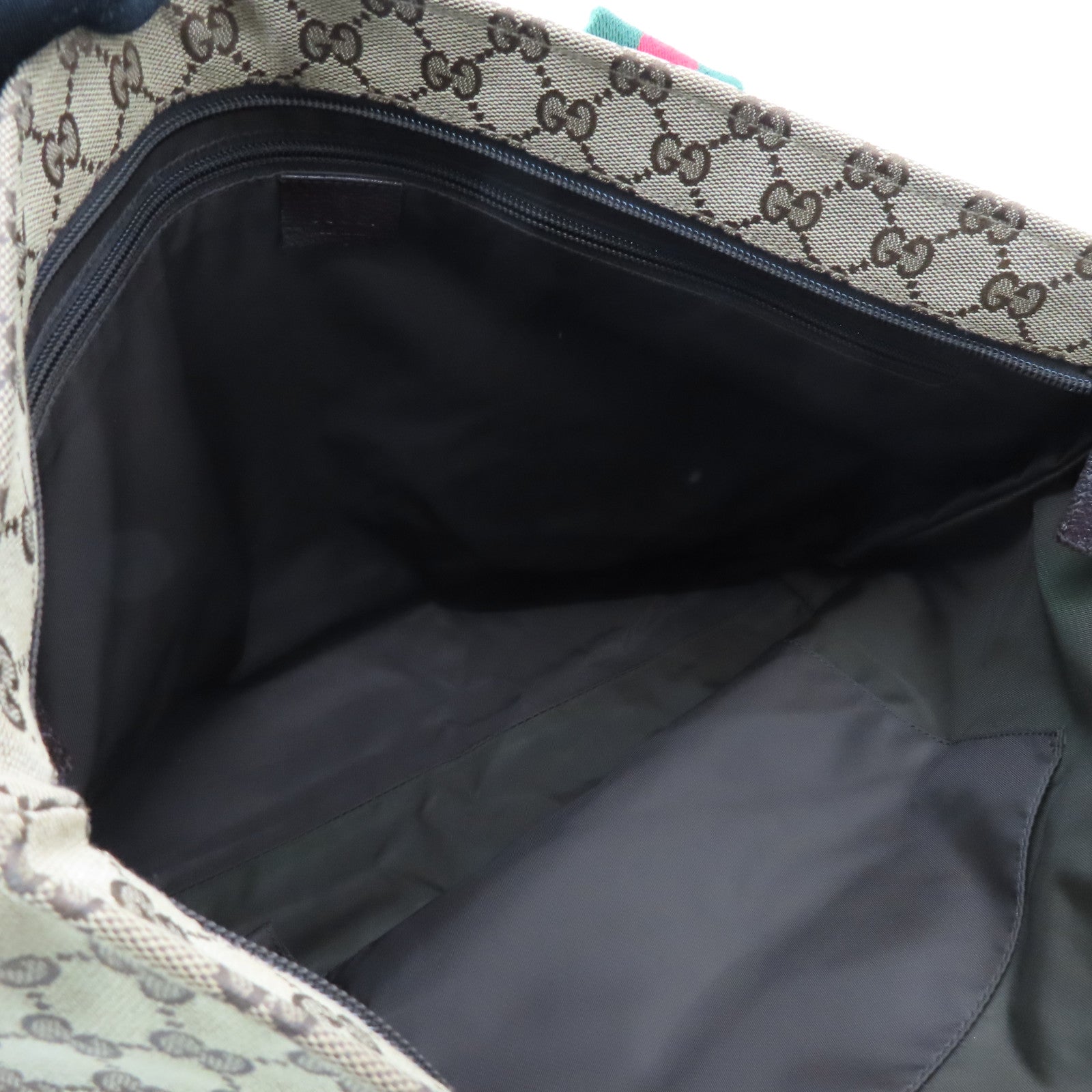 GUCCI 帆布Tote Bag银扣手挽肩背两用袋啡色
