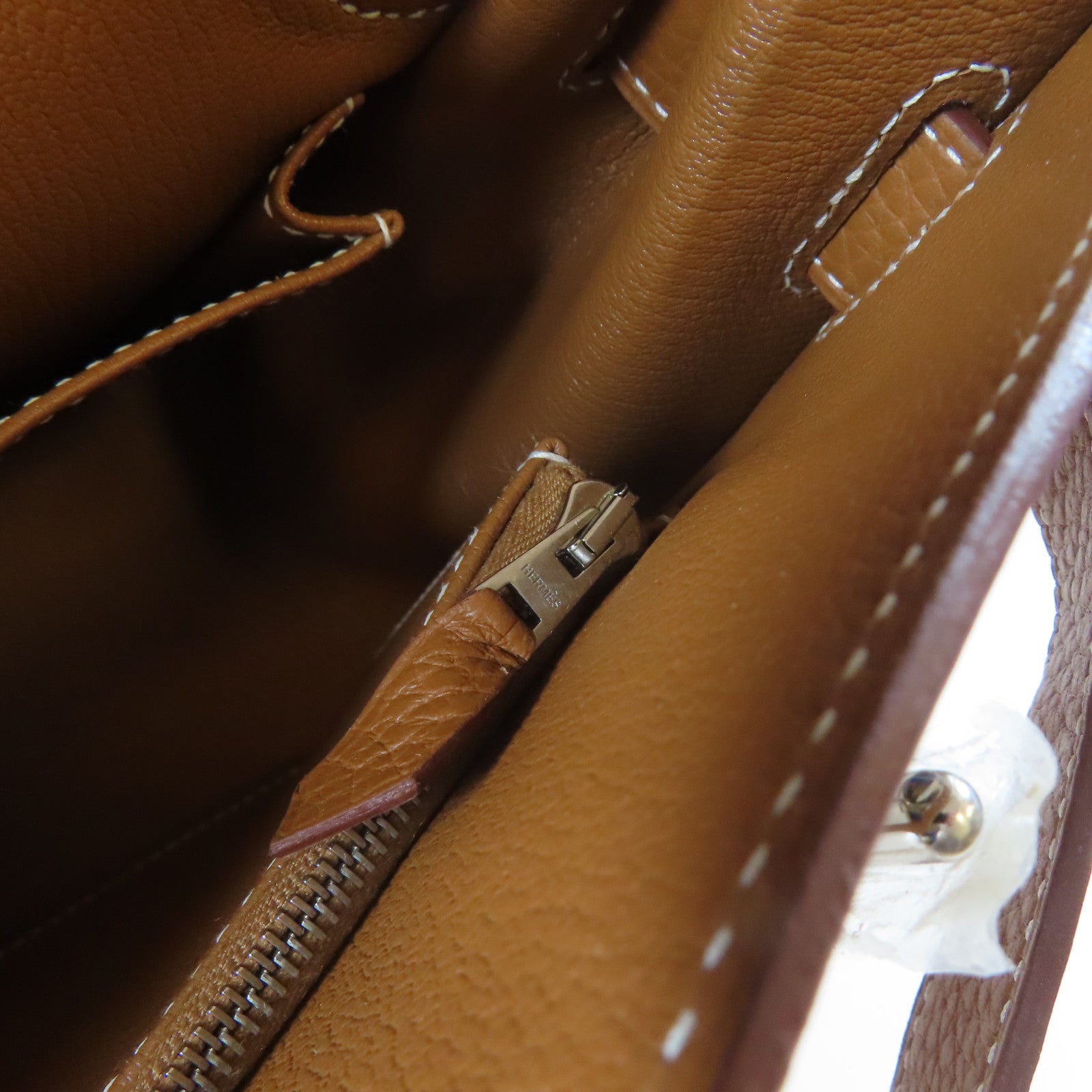 HERMES Clemence皮革Jypsiere 31銀扣肩背袋啡色