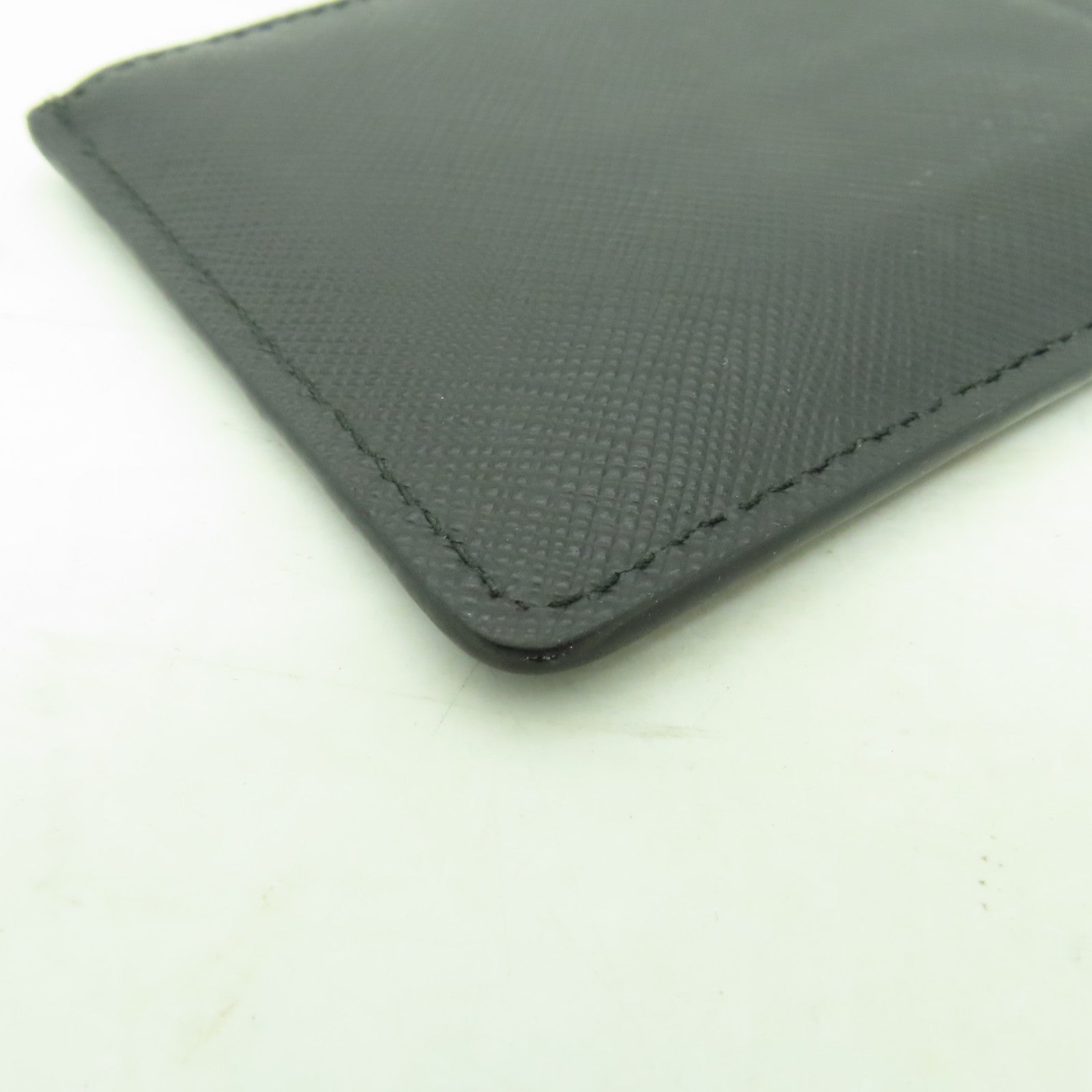 PRADA 牛皮皮革Card Case金扣卡片套黒色