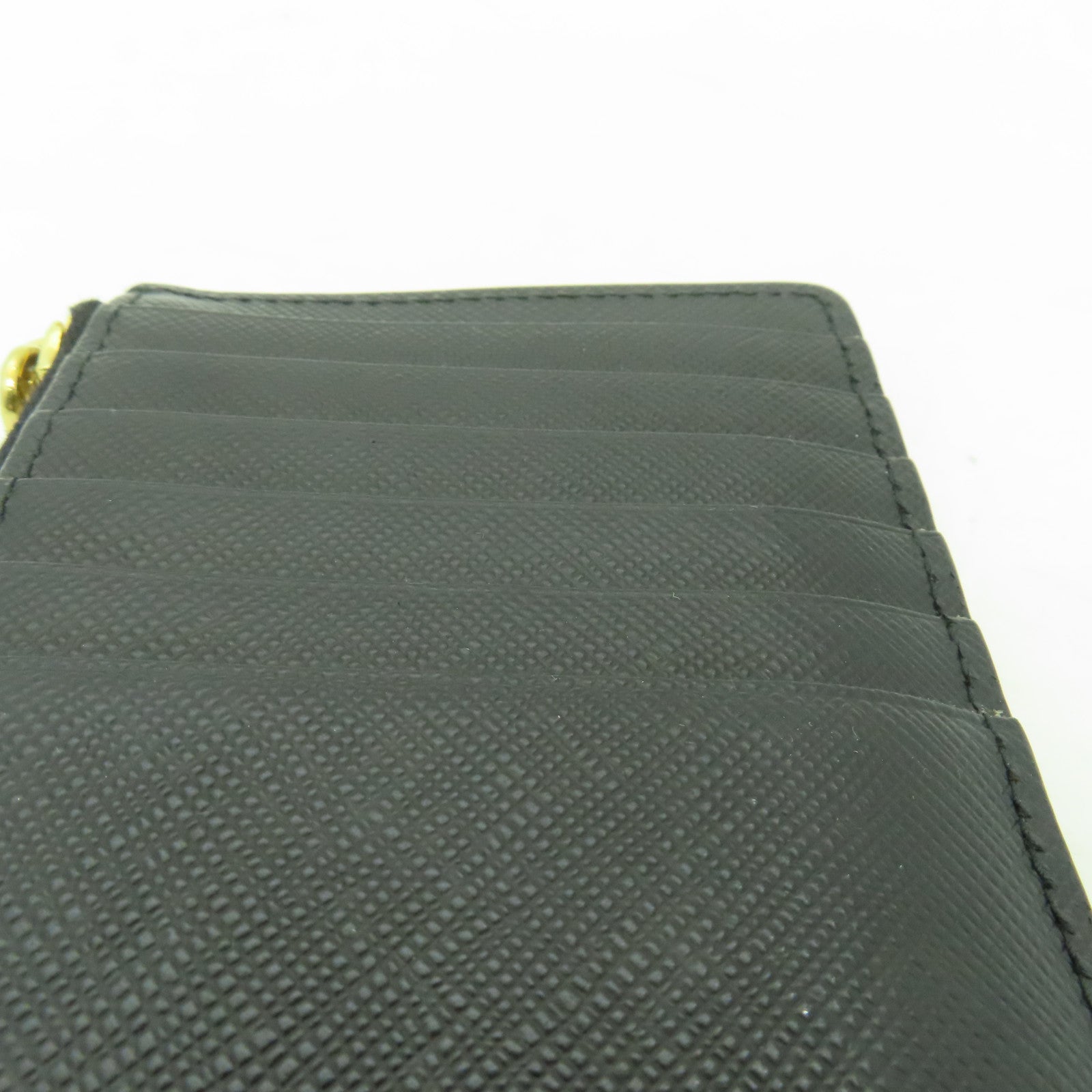 PRADA 牛皮皮革Card Case金扣卡片套黒色