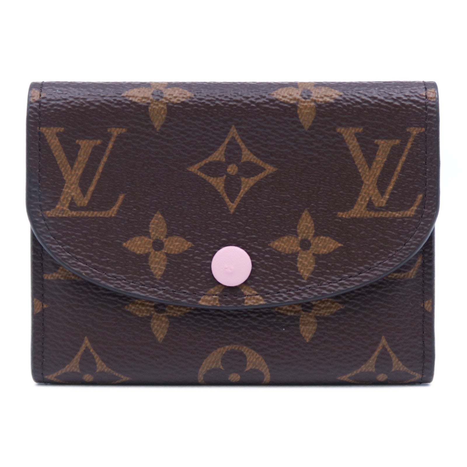 LOUIS VUITTON Monogram Rosalie Card Case金扣卡片套啡色/粉紅色