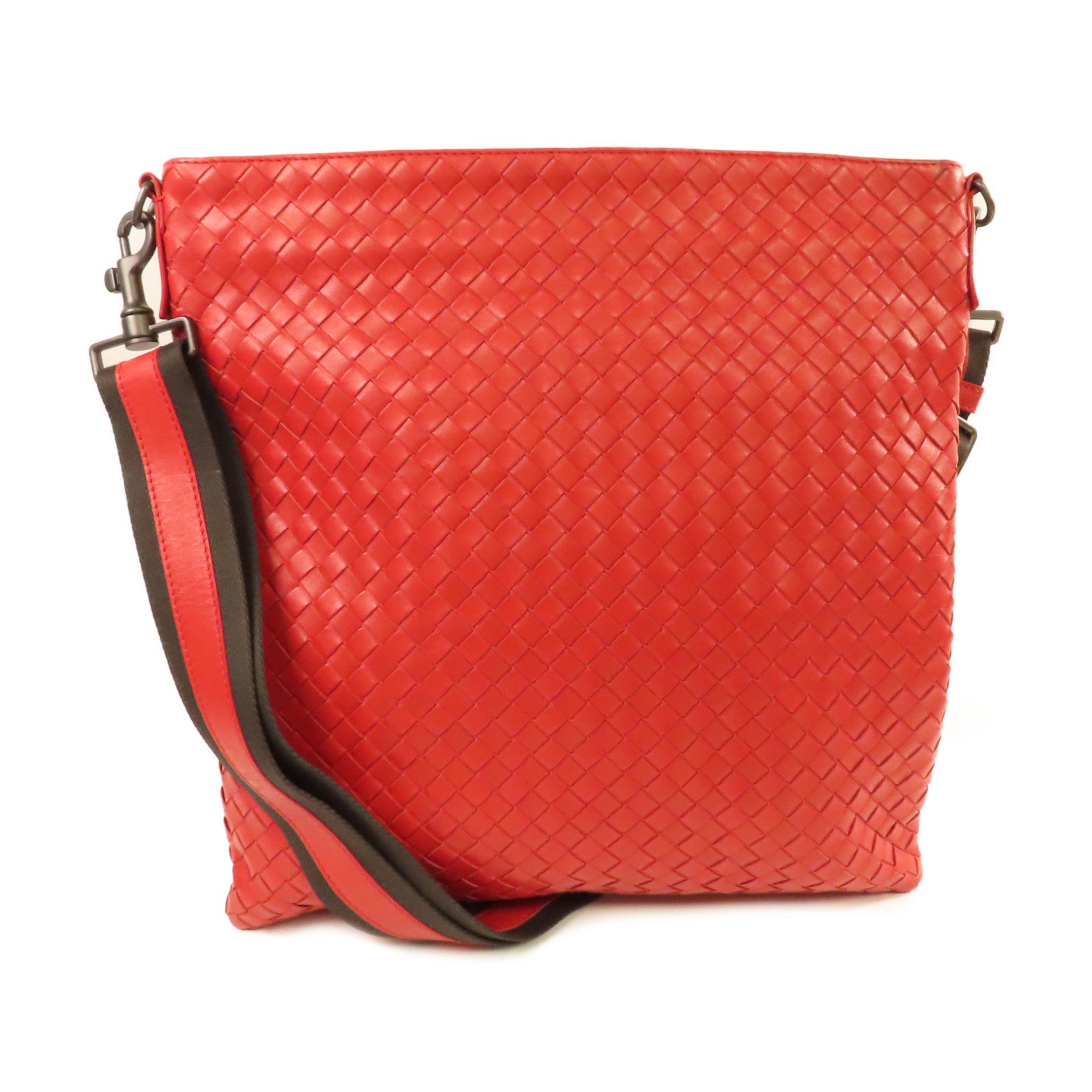 BOTTEGA VENETA 織紋皮革Shoulder Bag肩背袋紅色