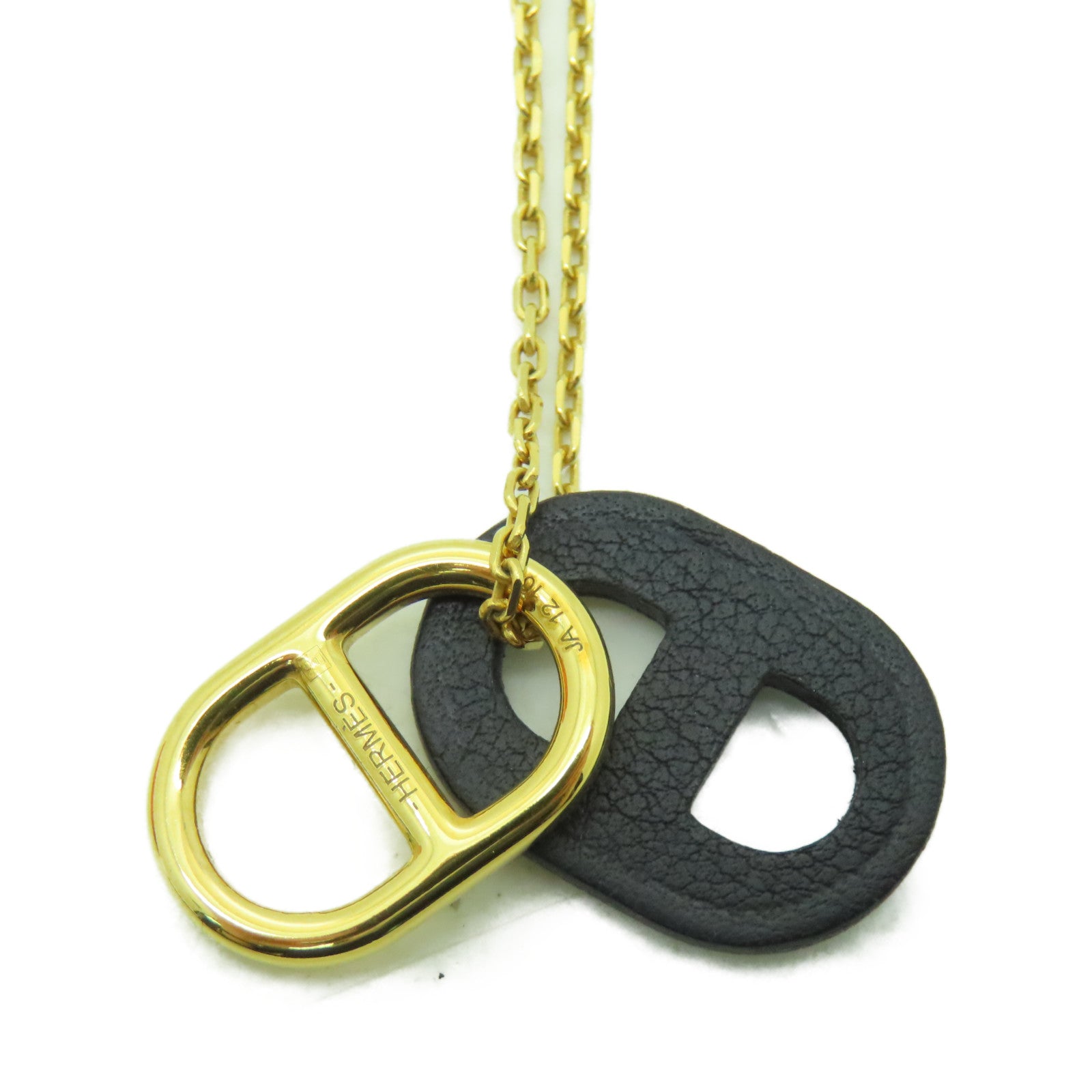 HERMES 金屬O'maillon Necklace項鍊黑色/金色