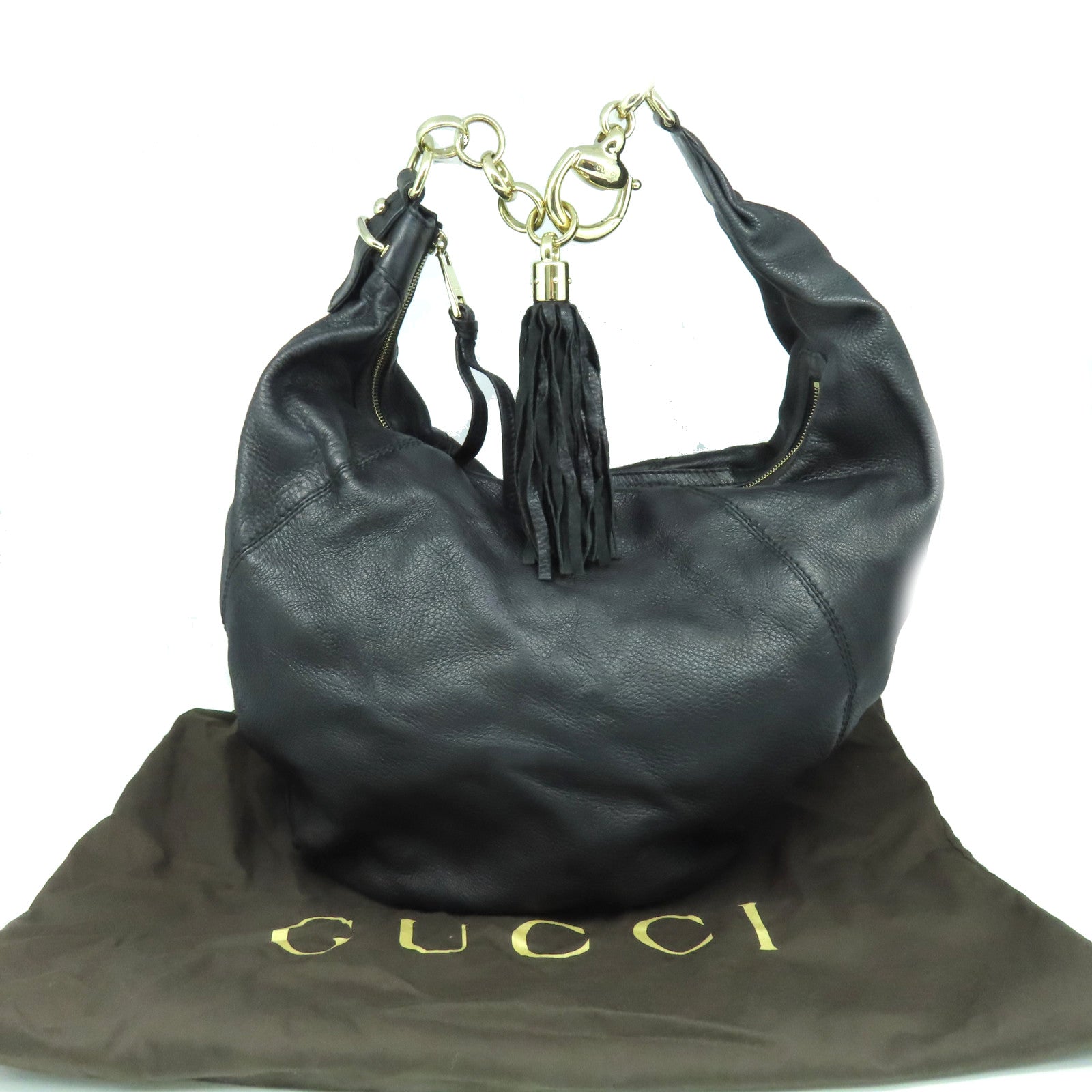 GUCCI 牛皮皮革Sienna Shoulder Bag肩背袋黑色