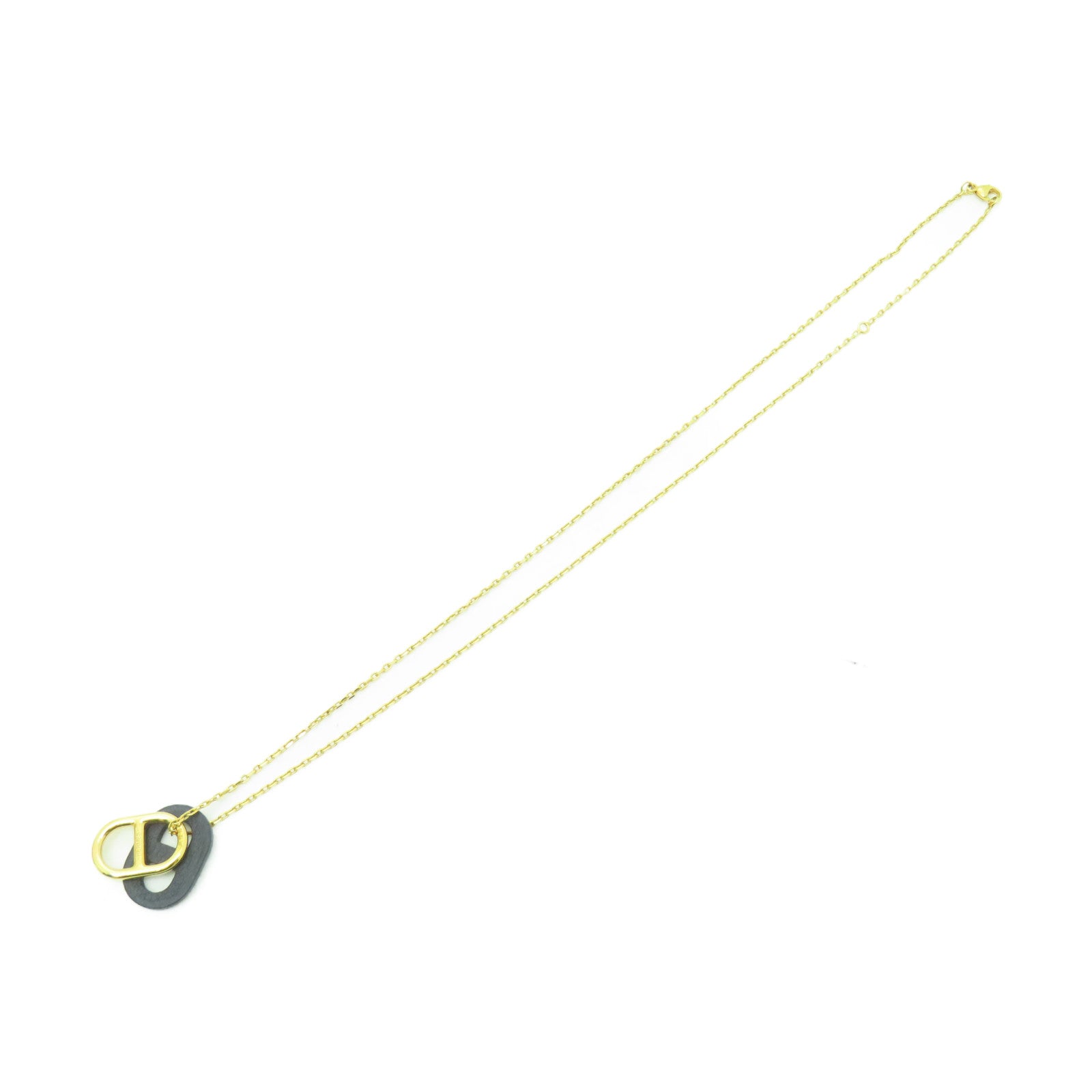 HERMES 金屬O'maillon Necklace項鍊黑色/金色