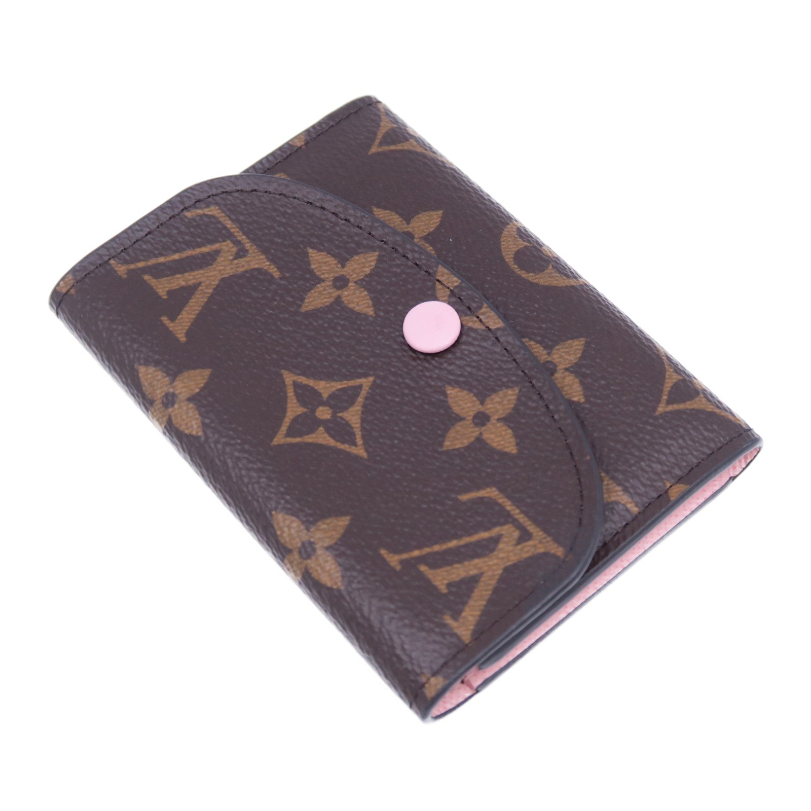LOUIS VUITTON Monogram Rosalie Card Case金扣卡片套啡色/粉紅色