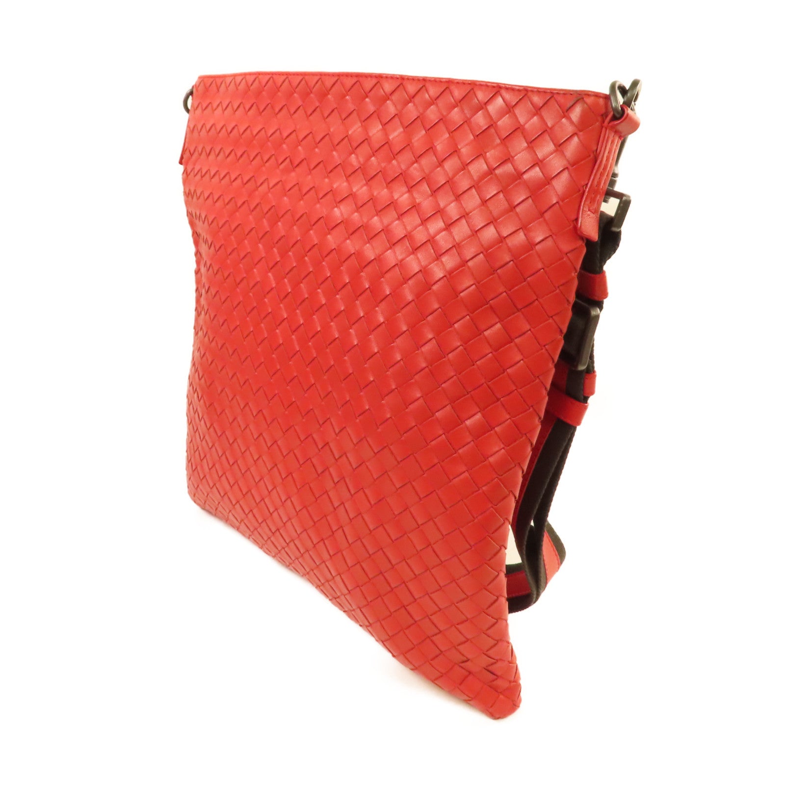 BOTTEGA VENETA 織紋皮革Shoulder Bag肩背袋紅色
