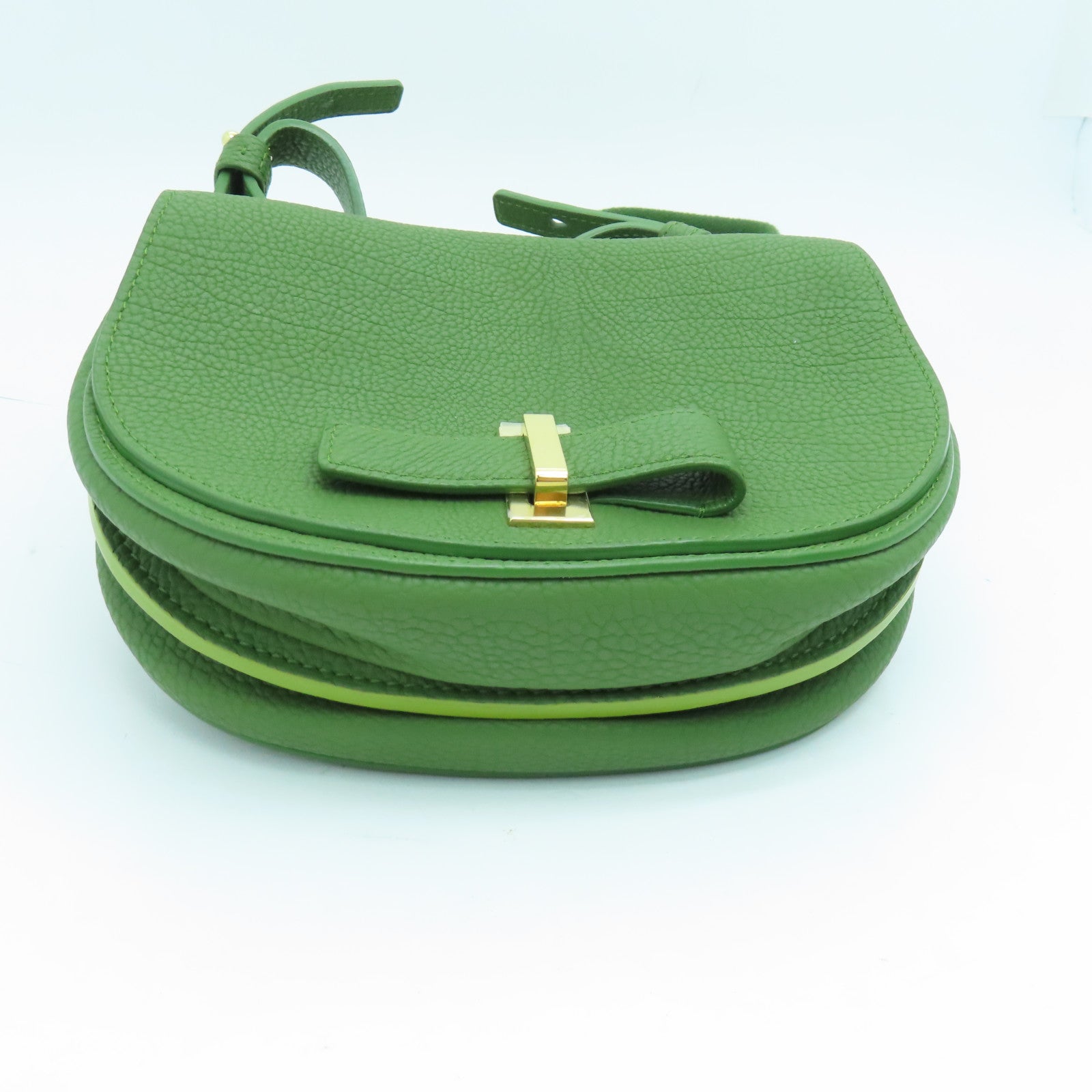 Delvaux 牛皮皮革Le Mutin Mini Shoulder Bag金扣肩背袋绿色