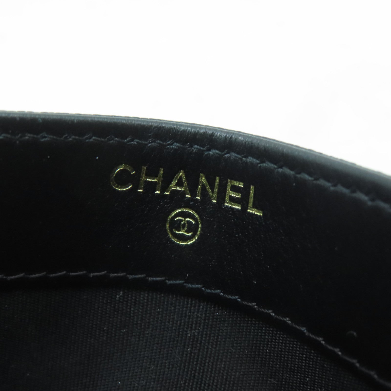 CHANEL 菱格Caviar皮革Card Case金扣卡片套黑色
