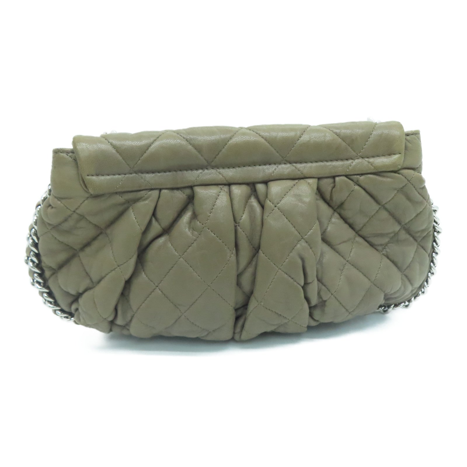 CHANEL 【激減優惠】菱格羊皮皮革Chain Shoulder Bag銀扣肩背袋啡色