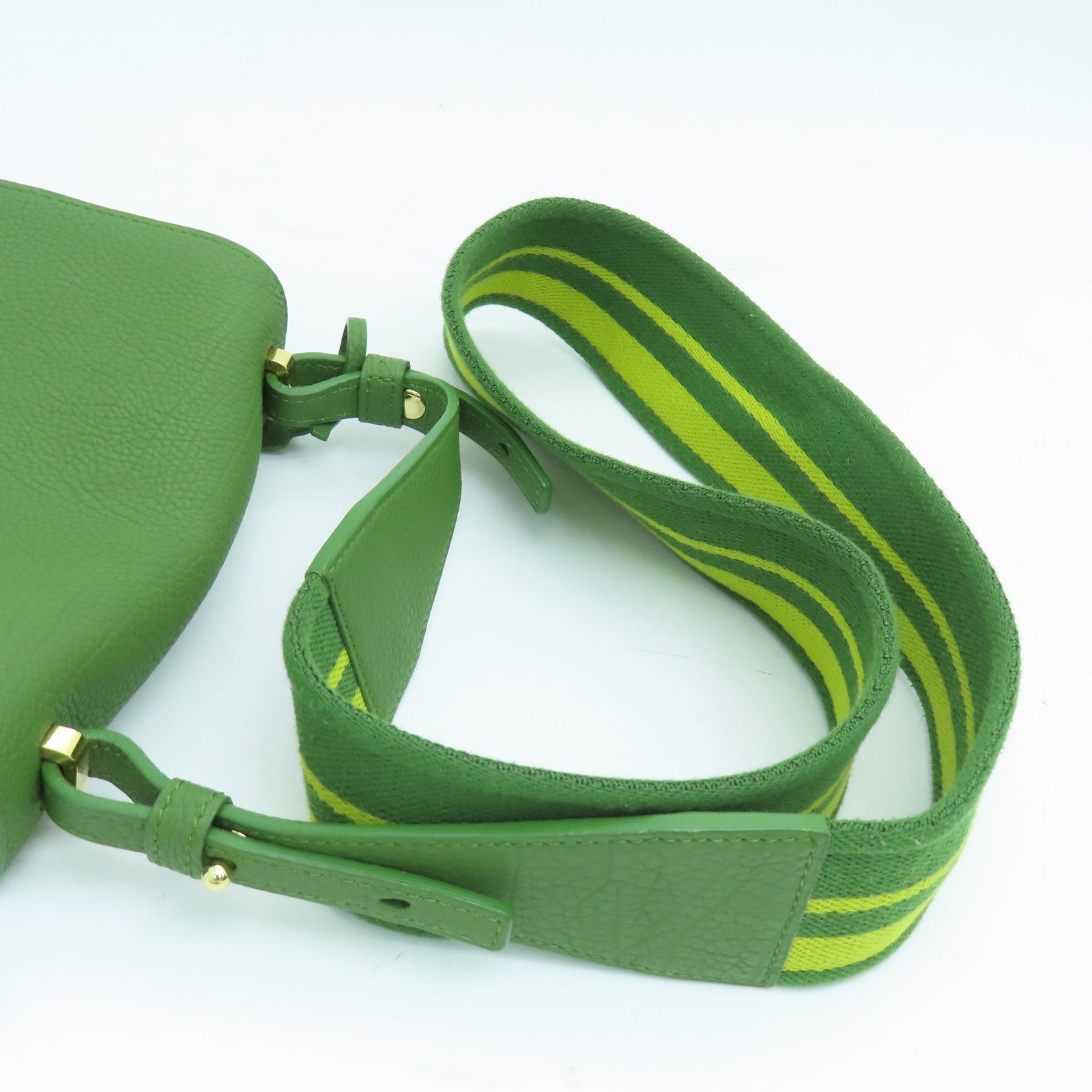 Delvaux 牛皮皮革Le Mutin Mini Shoulder Bag金扣肩背袋绿色