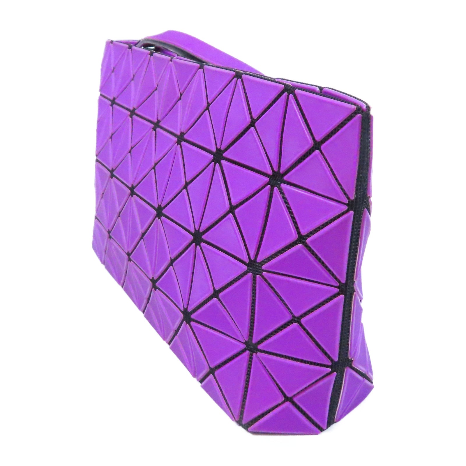ISSEY MIYAKE PVC Pouch銀扣手拿包紫色