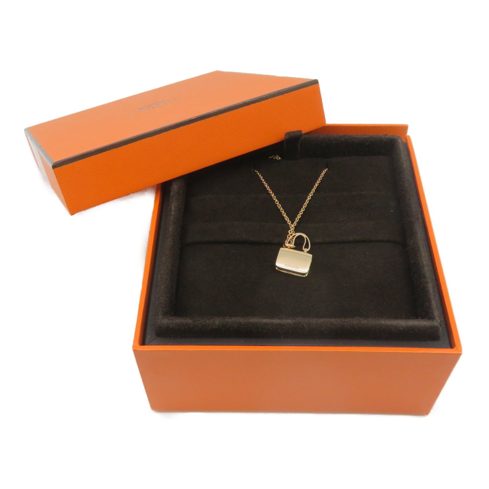 HERMES 【激減優惠】18K玫瑰金Pendentif Amulettes Constance項鍊