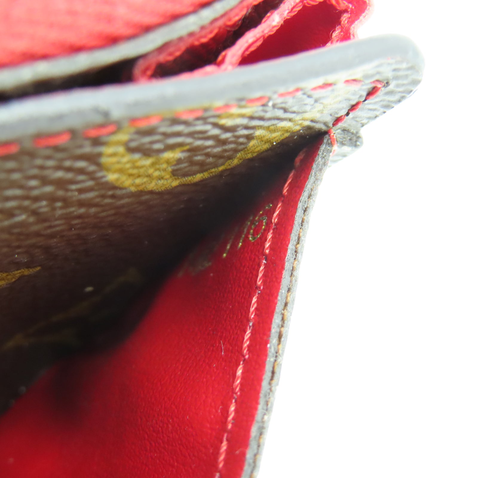 LOUIS VUITTON Monogram Sarah Wallet Retiro金扣長錢包啡色/紅色
