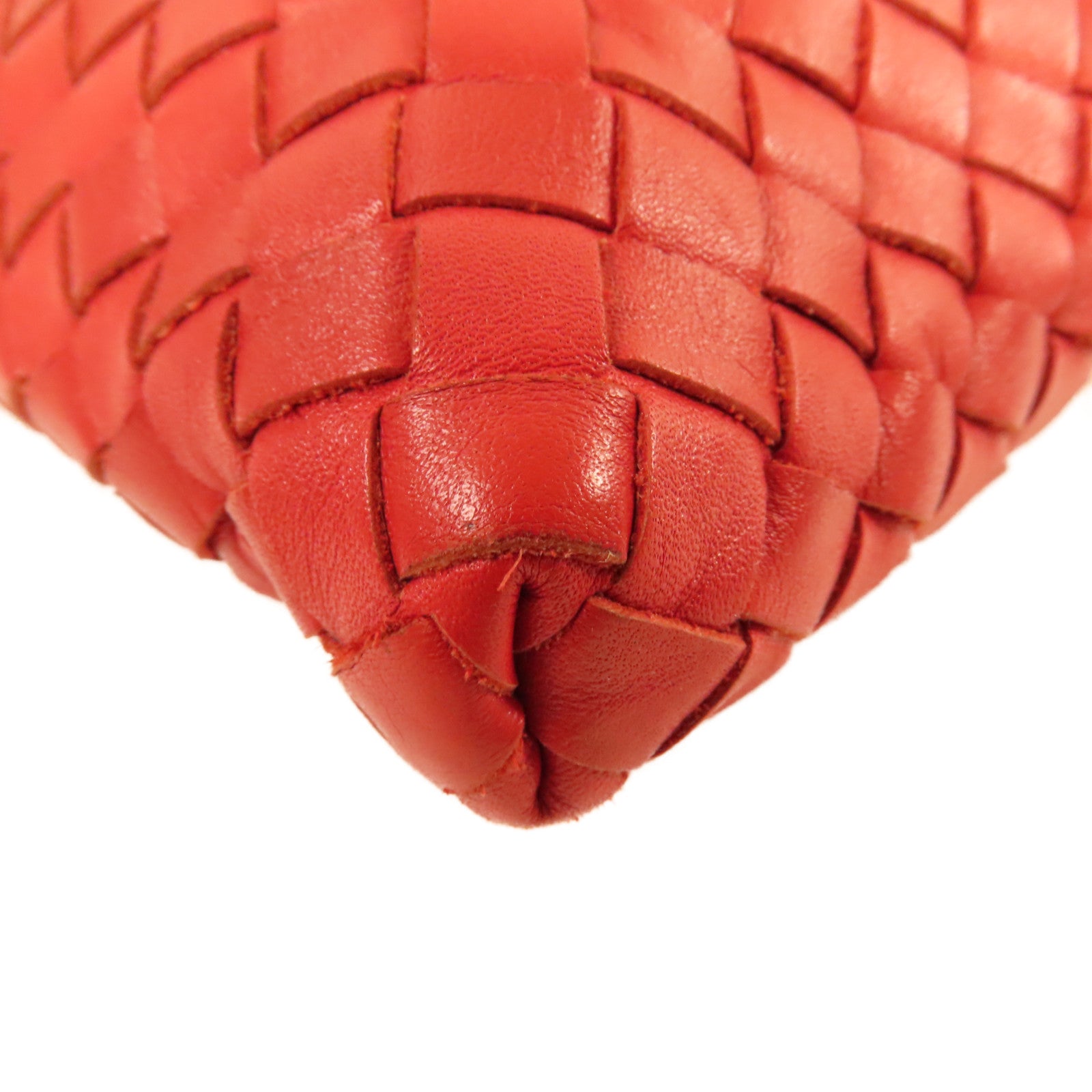 BOTTEGA VENETA 織紋皮革Shoulder Bag肩背袋紅色