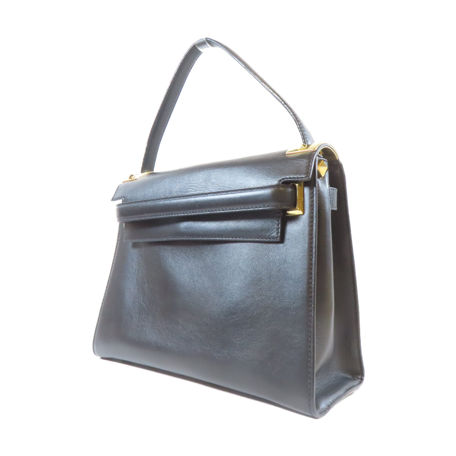 Valentino 牛皮皮革2Way Shoulder金扣手挽肩背兩用袋黑色
