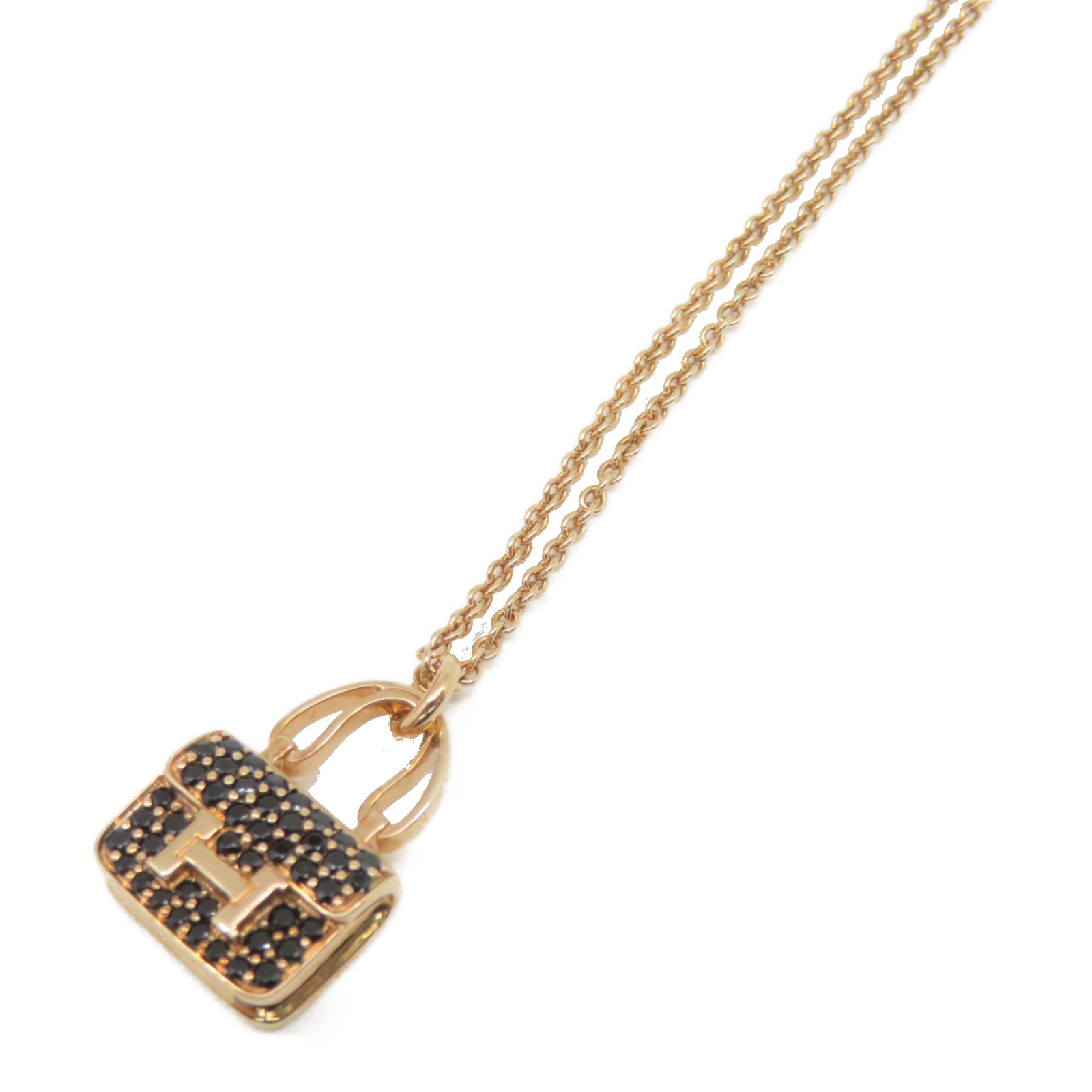 HERMES 【激減優惠】18K玫瑰金Pendentif Amulettes Constance項鍊