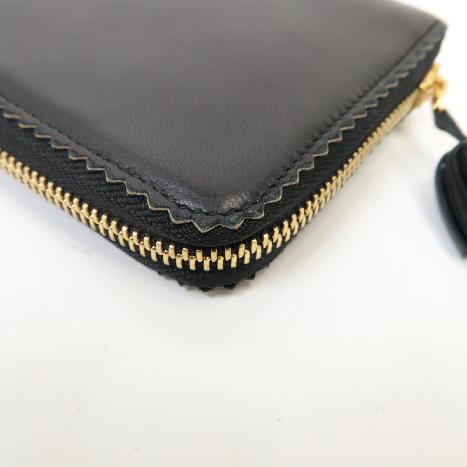 LOEWE 羊皮皮革Long Wallet金扣長錢包黑色/紫色