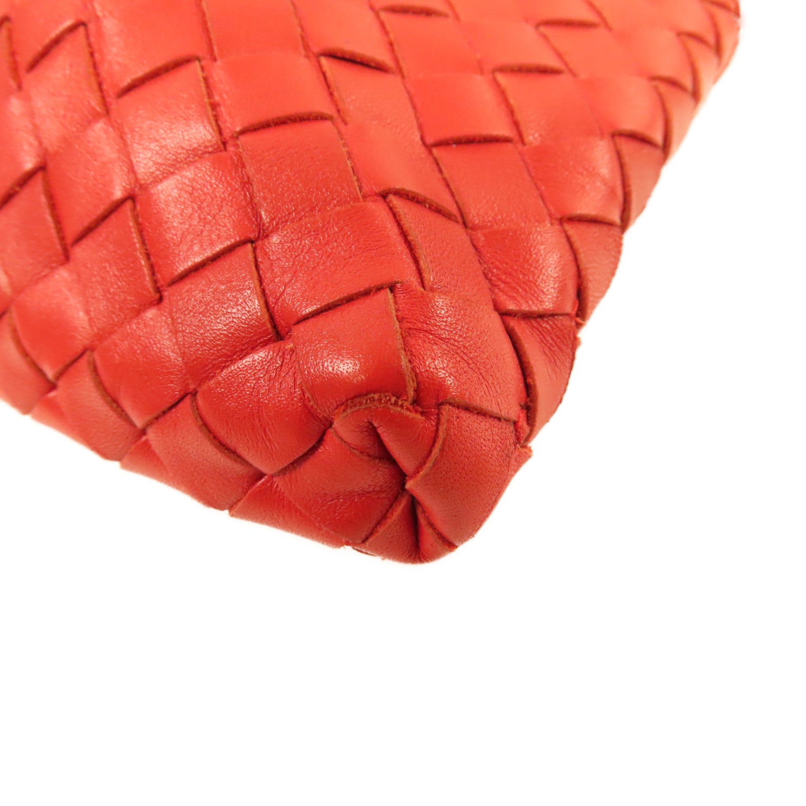 BOTTEGA VENETA 織紋皮革Shoulder Bag肩背袋紅色