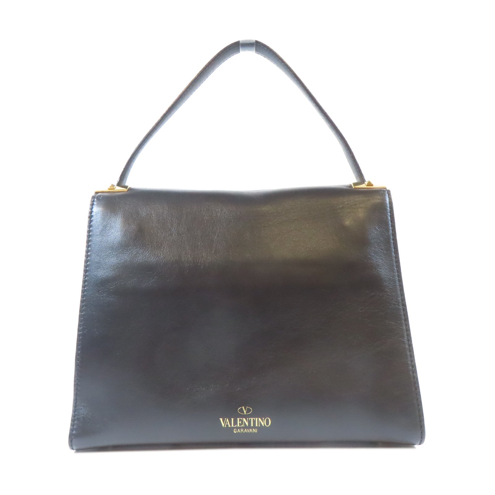 Valentino 牛皮皮革2Way Shoulder金扣手挽肩背兩用袋黑色