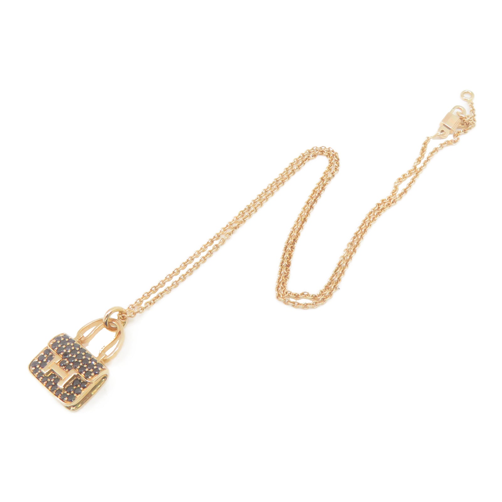 HERMES 【激減優惠】18K玫瑰金Pendentif Amulettes Constance項鍊