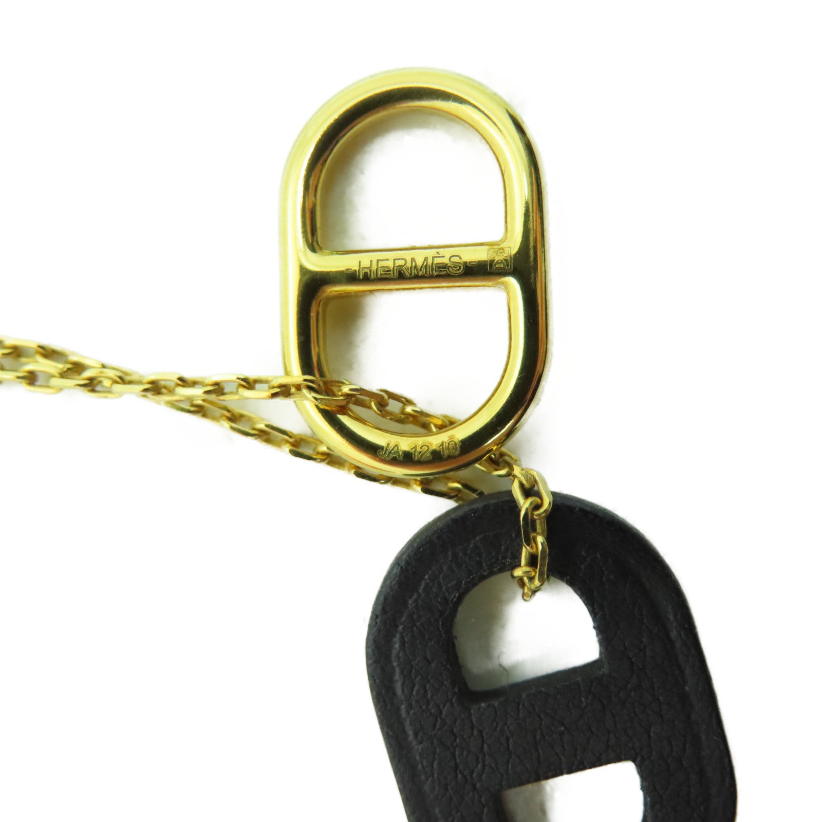 HERMES 金屬O'maillon Necklace項鍊黑色/金色