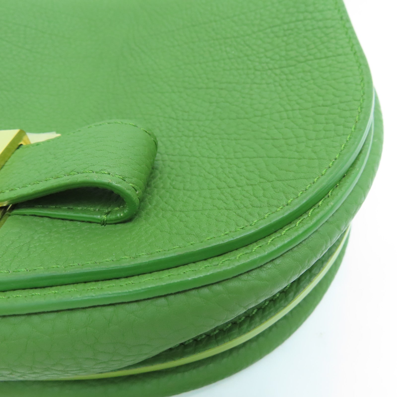 Delvaux 牛皮皮革Le Mutin Mini Shoulder Bag金扣肩背袋绿色