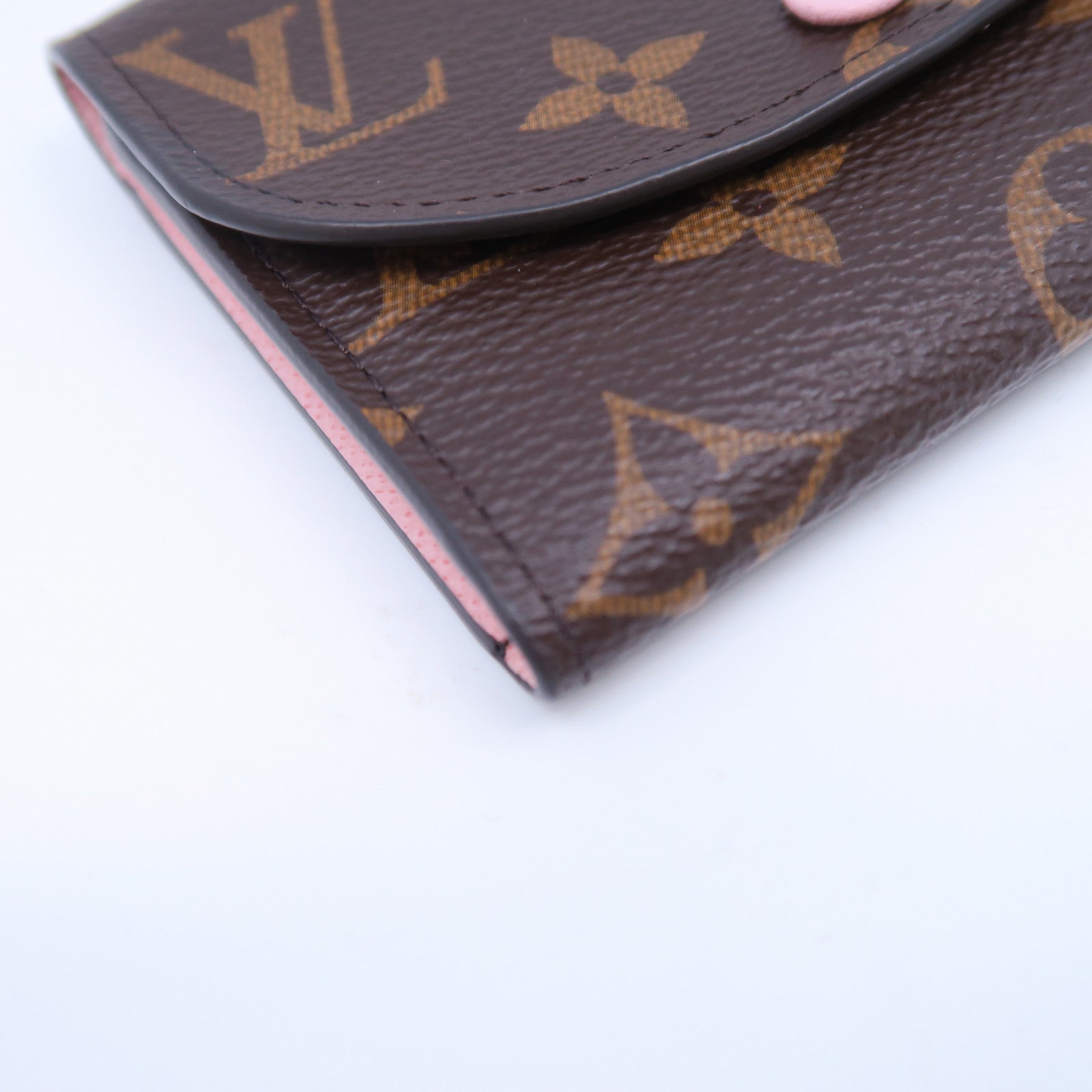 LOUIS VUITTON Monogram Rosalie Card Case金扣卡片套啡色/粉紅色