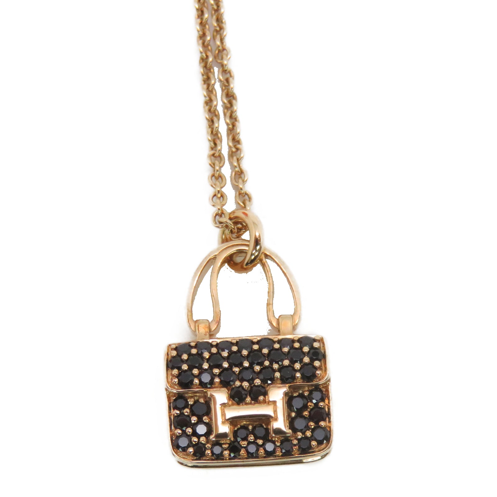HERMES 【激減優惠】18K玫瑰金Pendentif Amulettes Constance項鍊