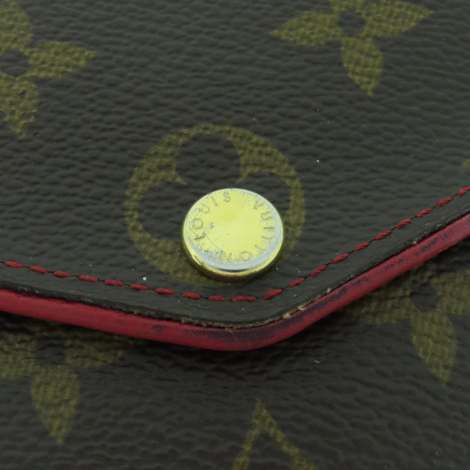 LOUIS VUITTON Monogram Sarah Wallet Retiro金扣長錢包啡色/紅色