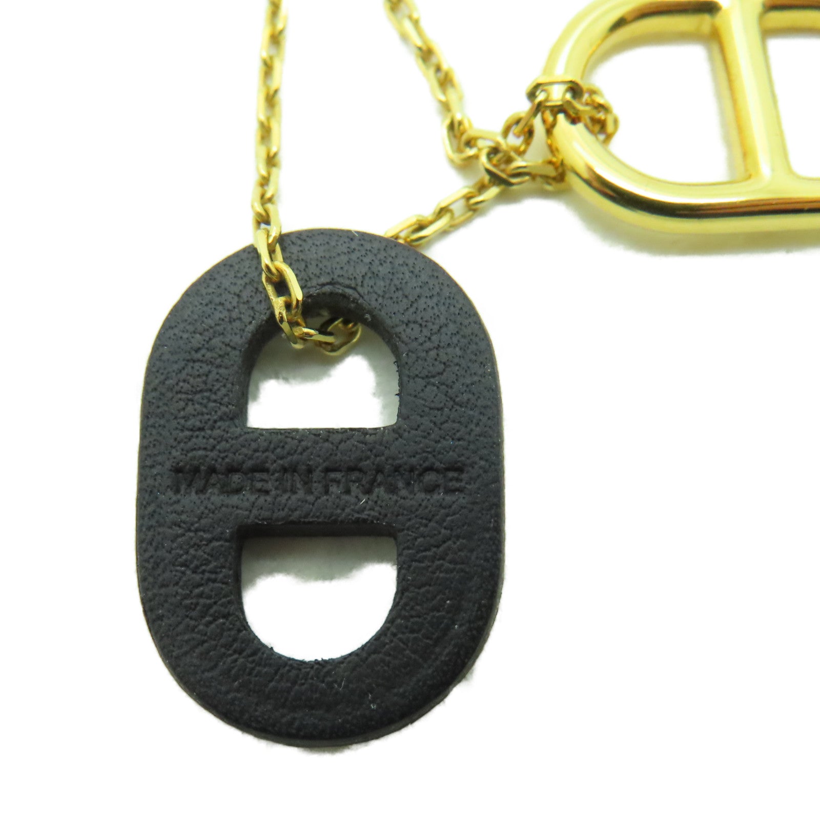 HERMES 金屬O'maillon Necklace項鍊黑色/金色