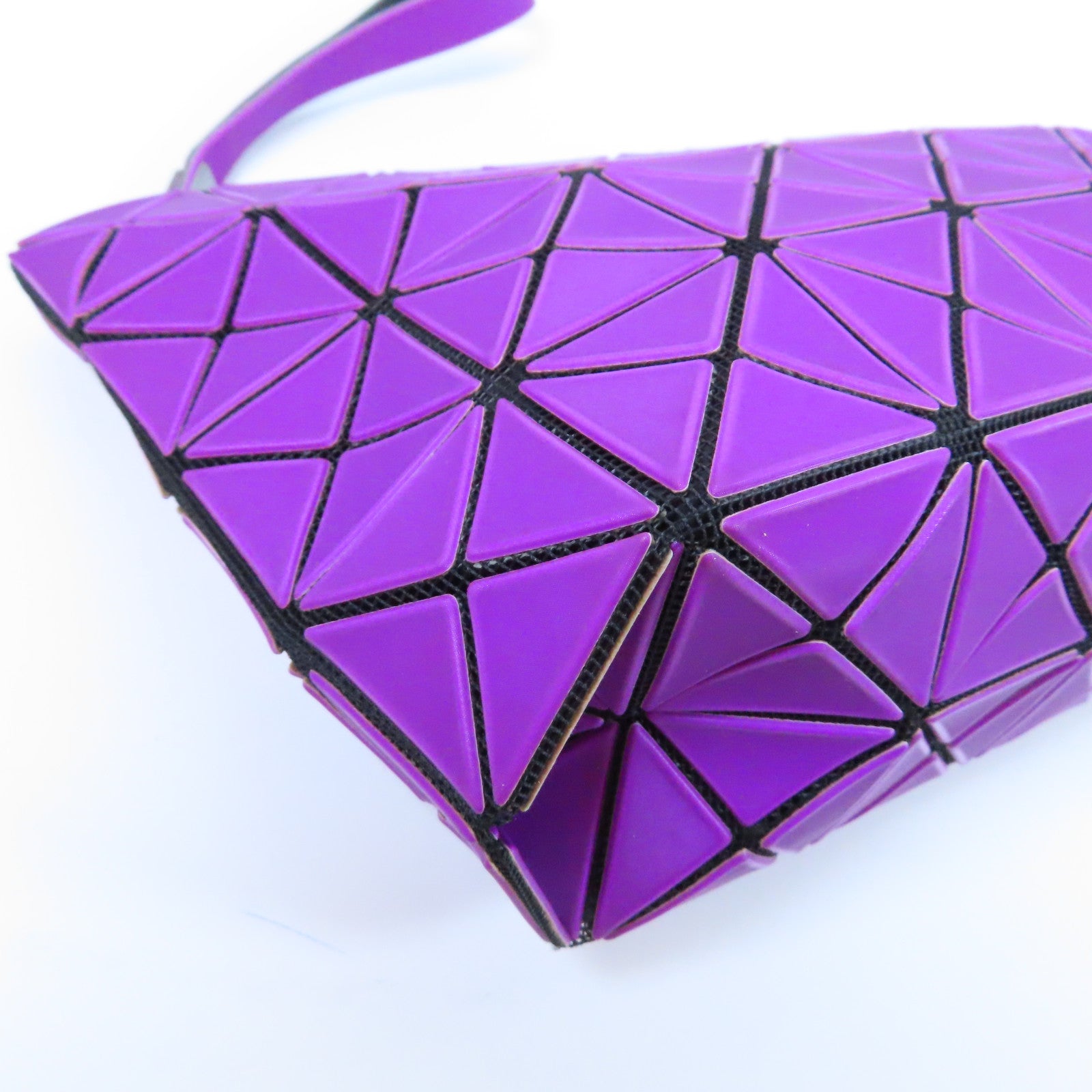 ISSEY MIYAKE PVC Pouch銀扣手拿包紫色