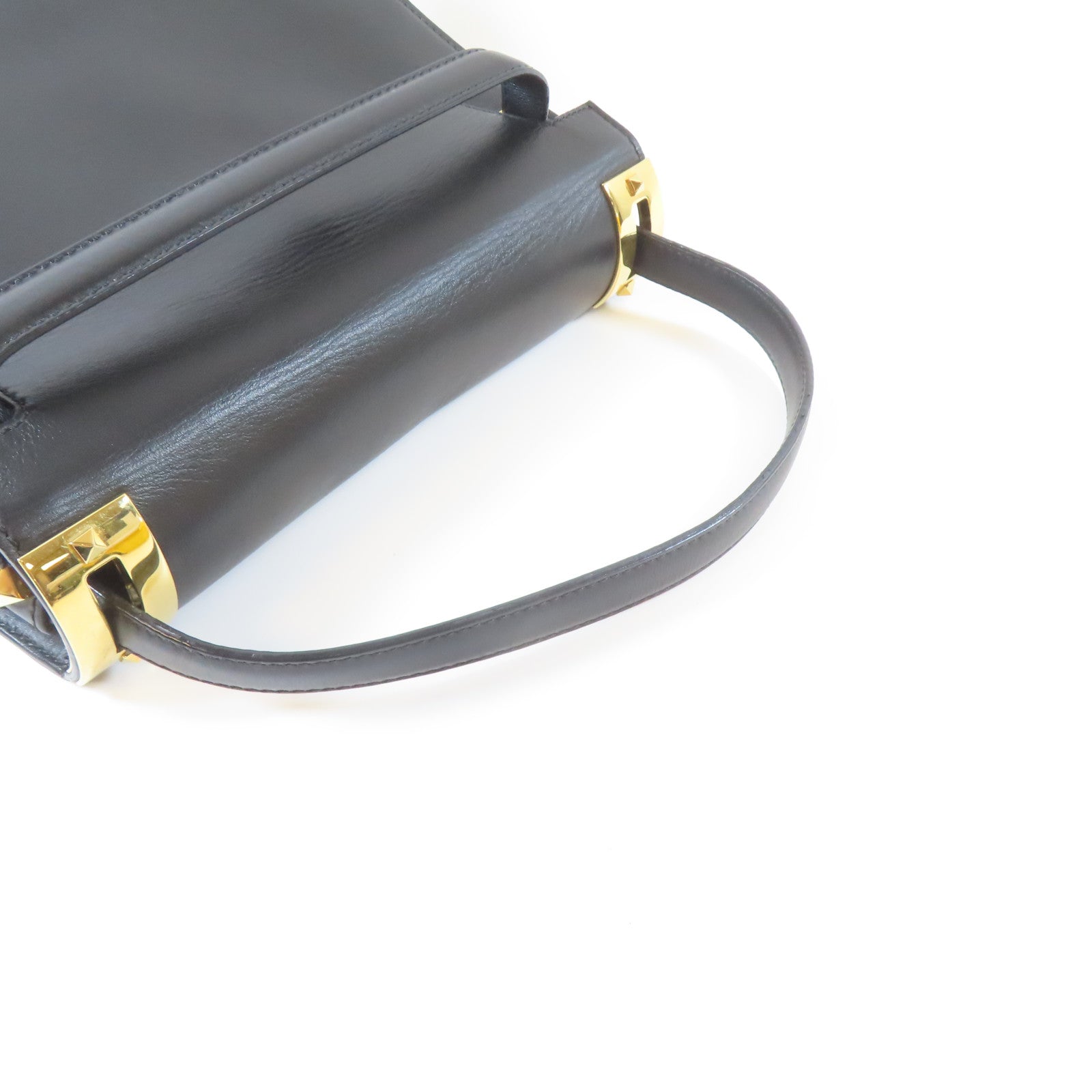 Valentino 牛皮皮革2Way Shoulder金扣手挽肩背兩用袋黑色